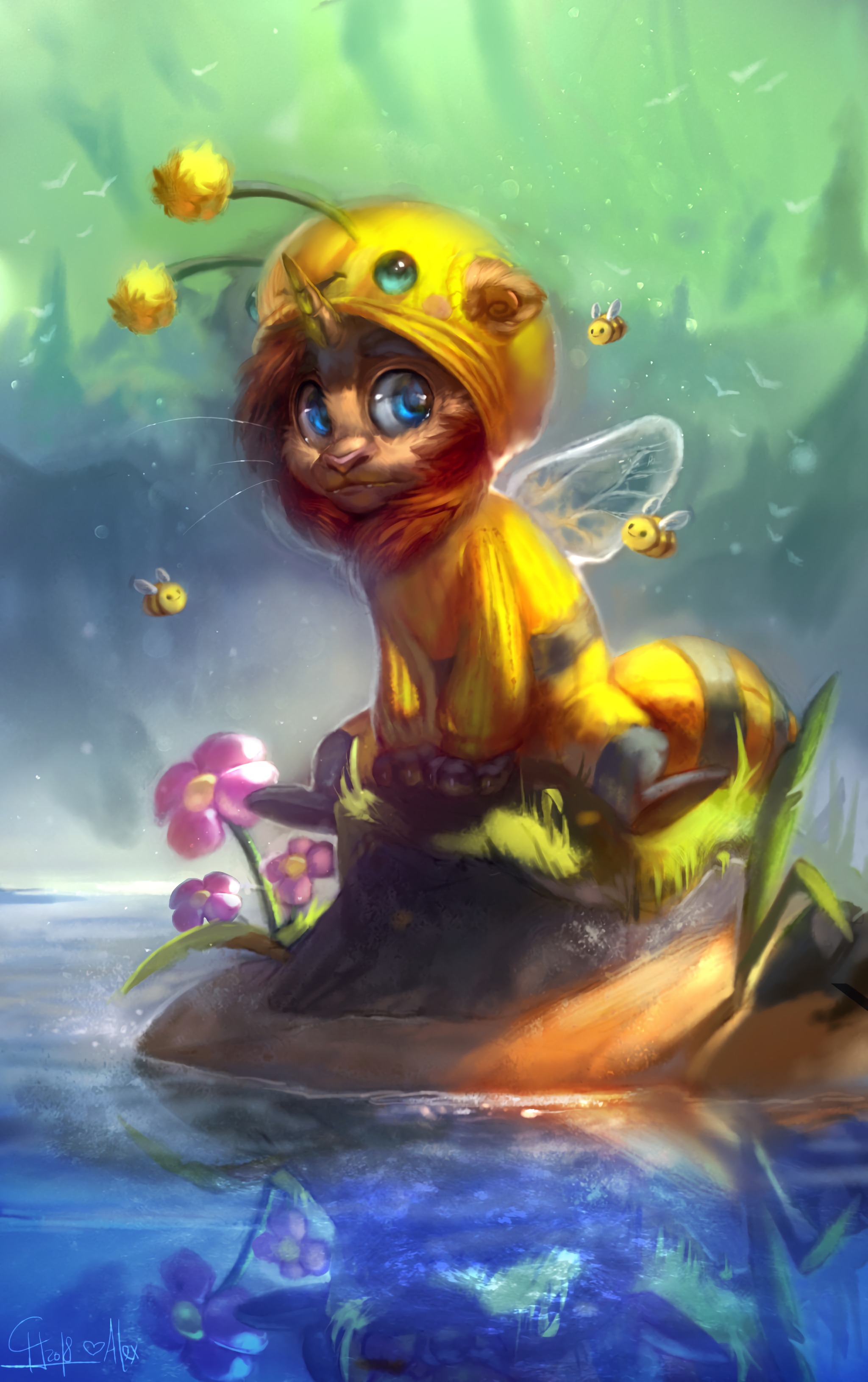 144381 Screensavers and Wallpapers Bee for phone. Download flowers, art, bee, being, creature, costume pictures for free