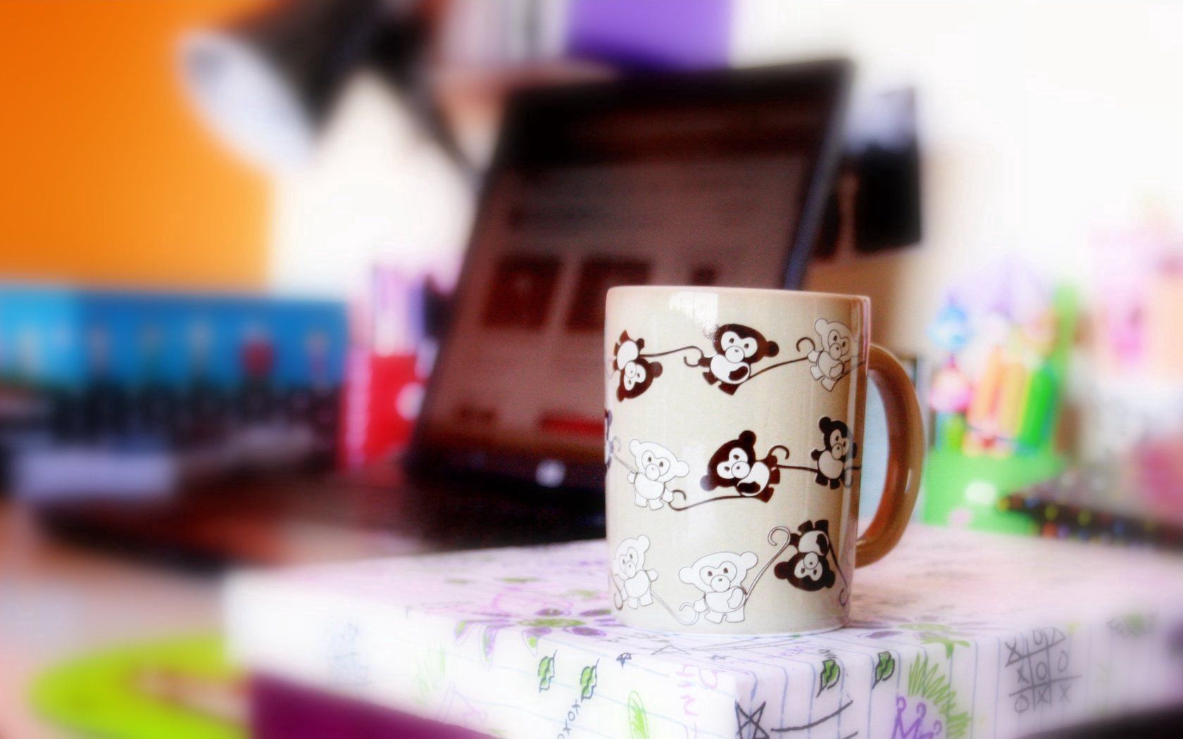 Mobile HD Wallpaper Mug mood, cup, monkeys, miscellanea