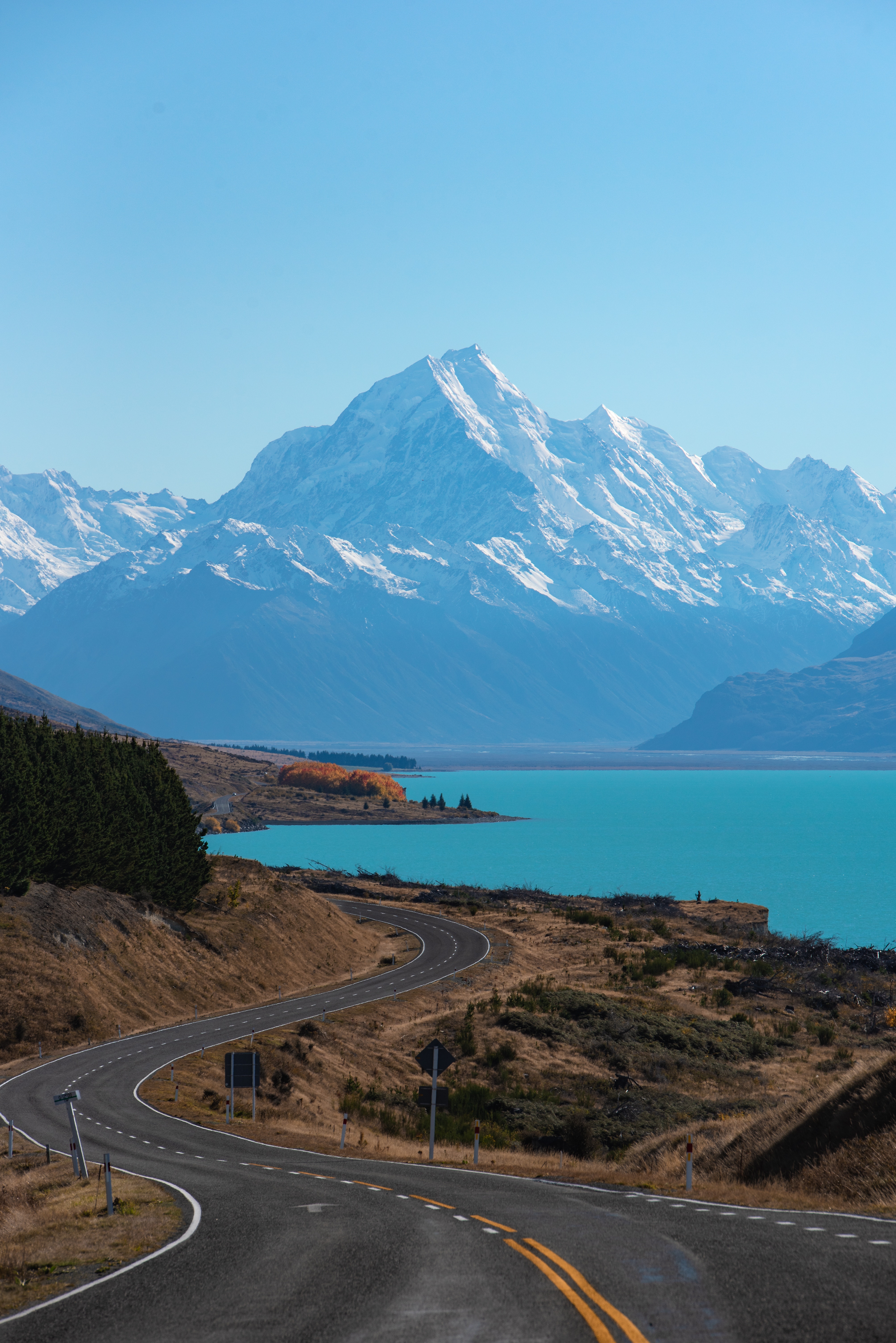 57892 télécharger le fond d'écran nature, montagnes, lac, nouvelle-zélande, route, pukaki, pukaki | - économiseurs d'écran et images gratuitement