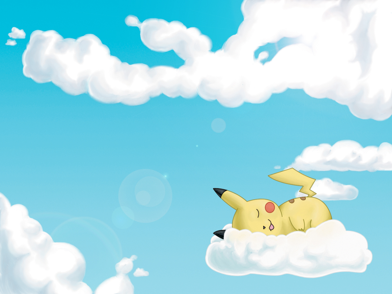 pikachu, pokémon, video game, cloud, sleeping wallpaper for mobile