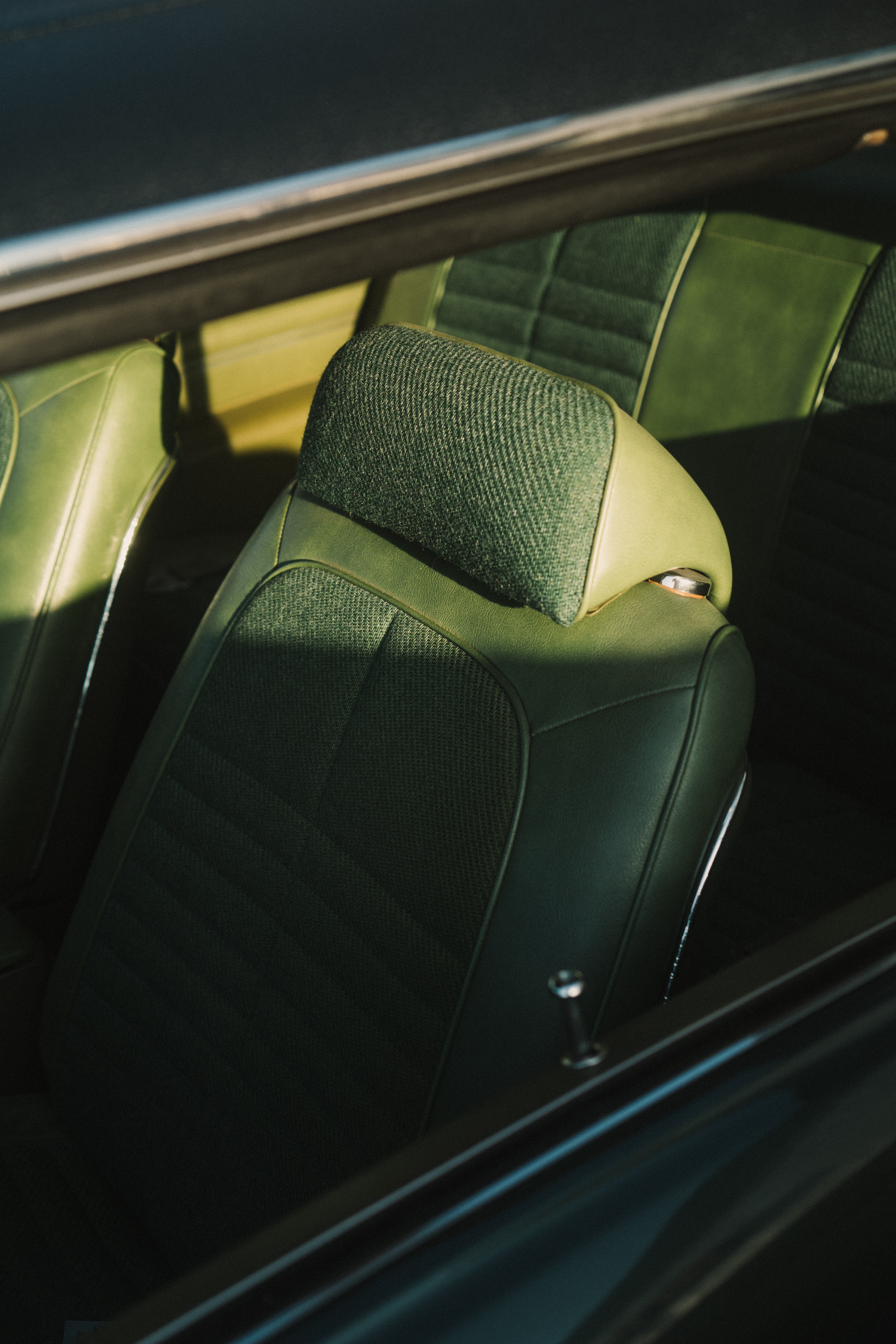 desktop and mobile leather, seats, car, green