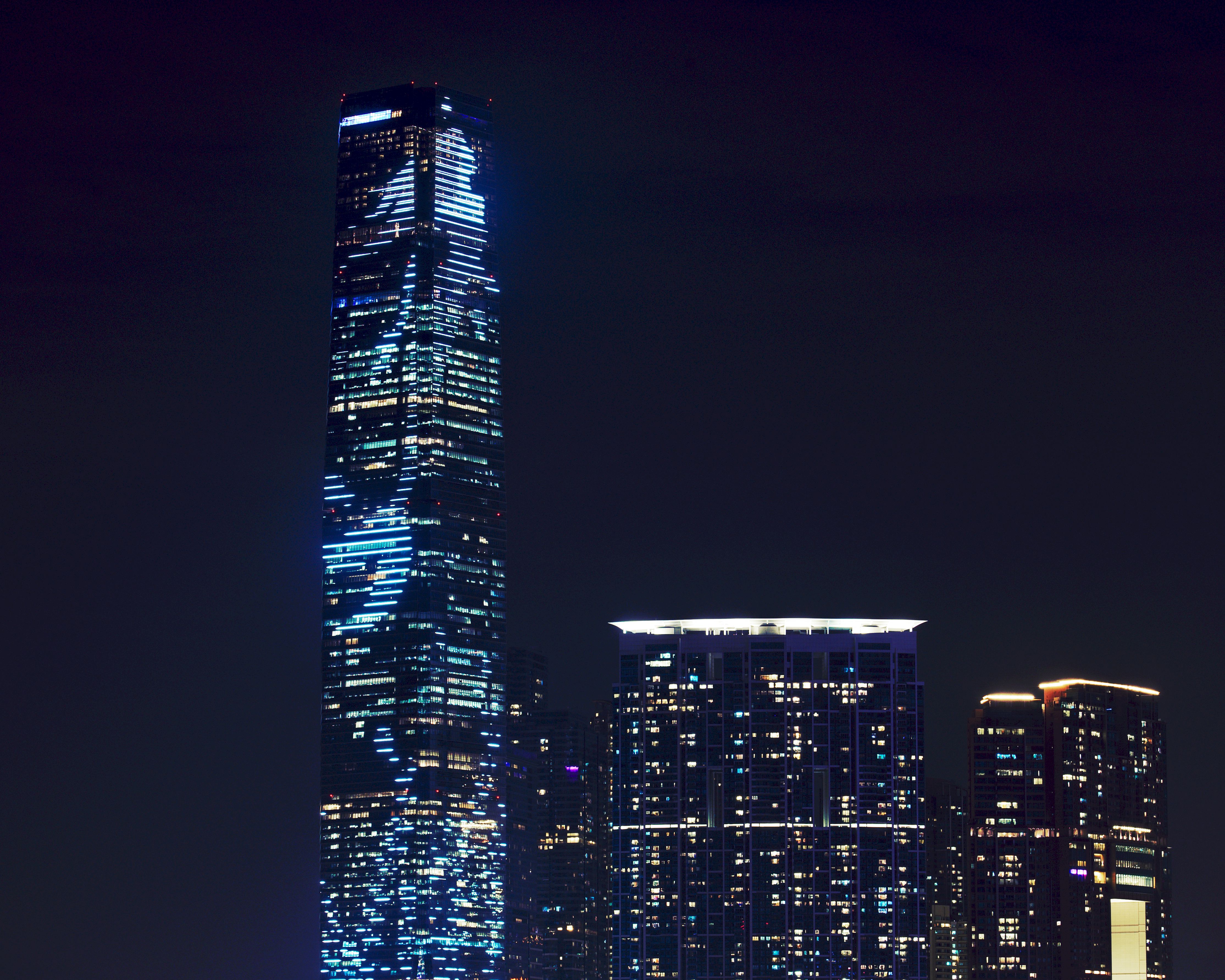 desktop and mobile night city lights city, architecture, skyscraper, hong kong s.a.r