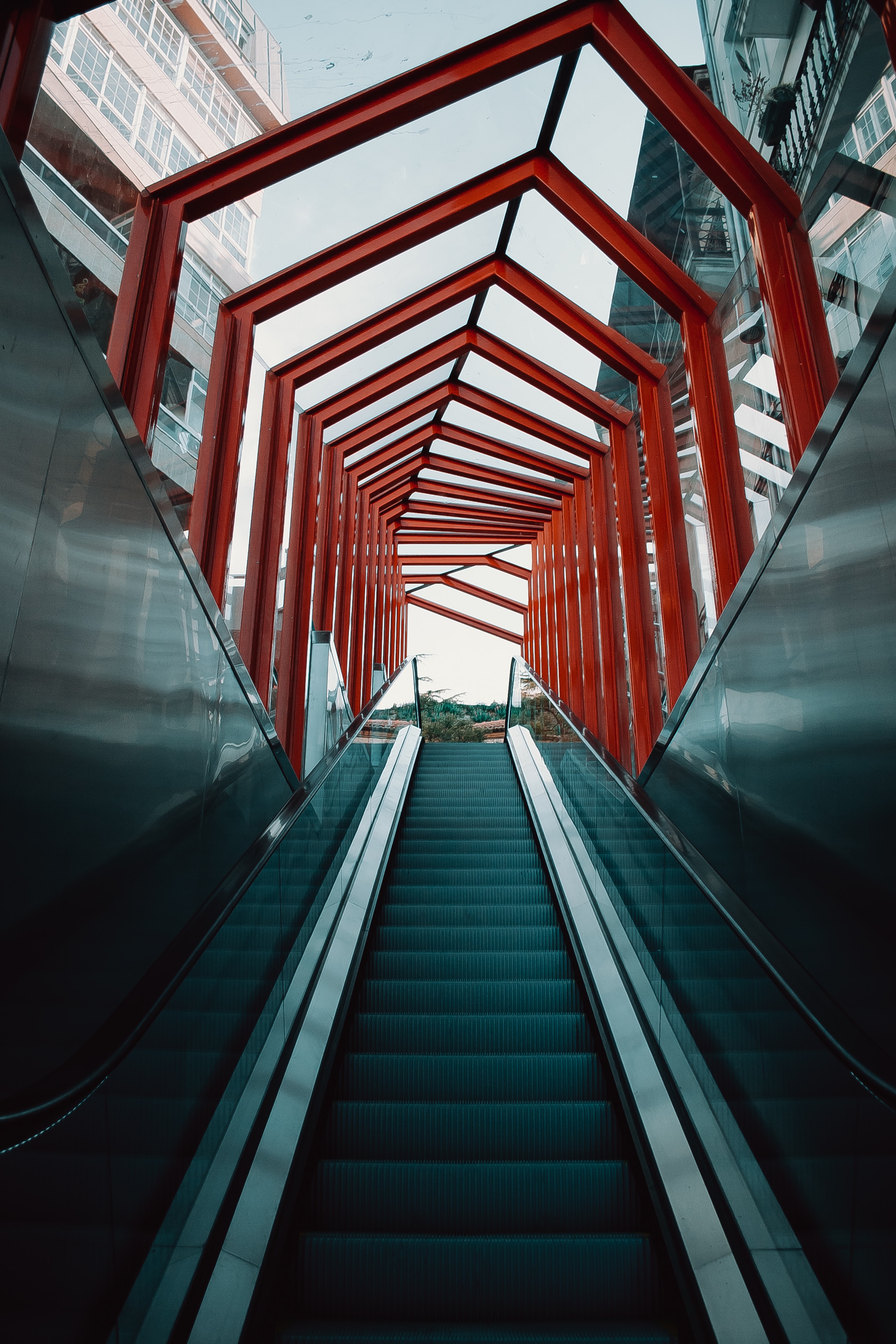 Architecture stairs, cities, escalator, tunnel Free Stock Photos