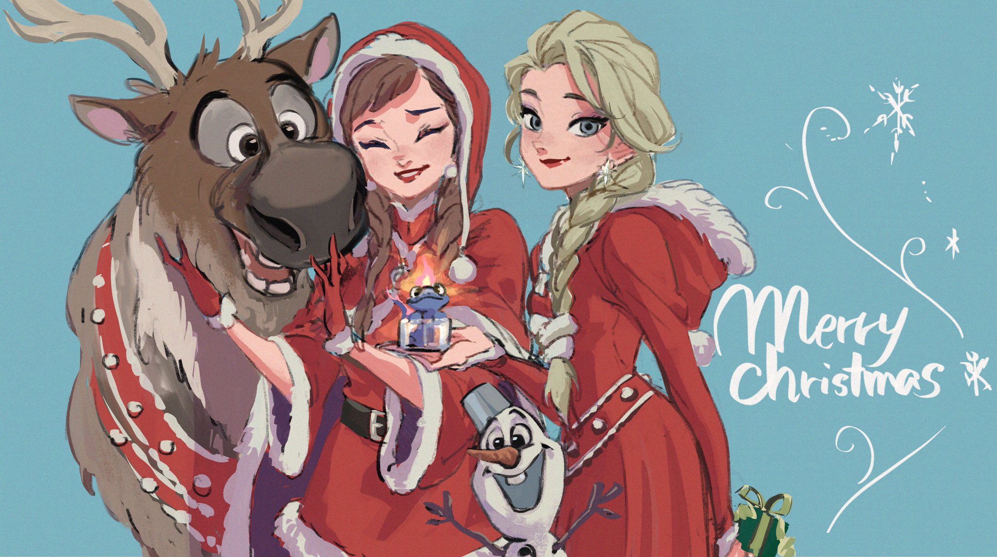 HD desktop wallpaper: Frozen, Movie, Merry Christmas, Anna (Frozen), Elsa ( Frozen), Olaf (Frozen), Sven (Frozen) download free picture #1063421