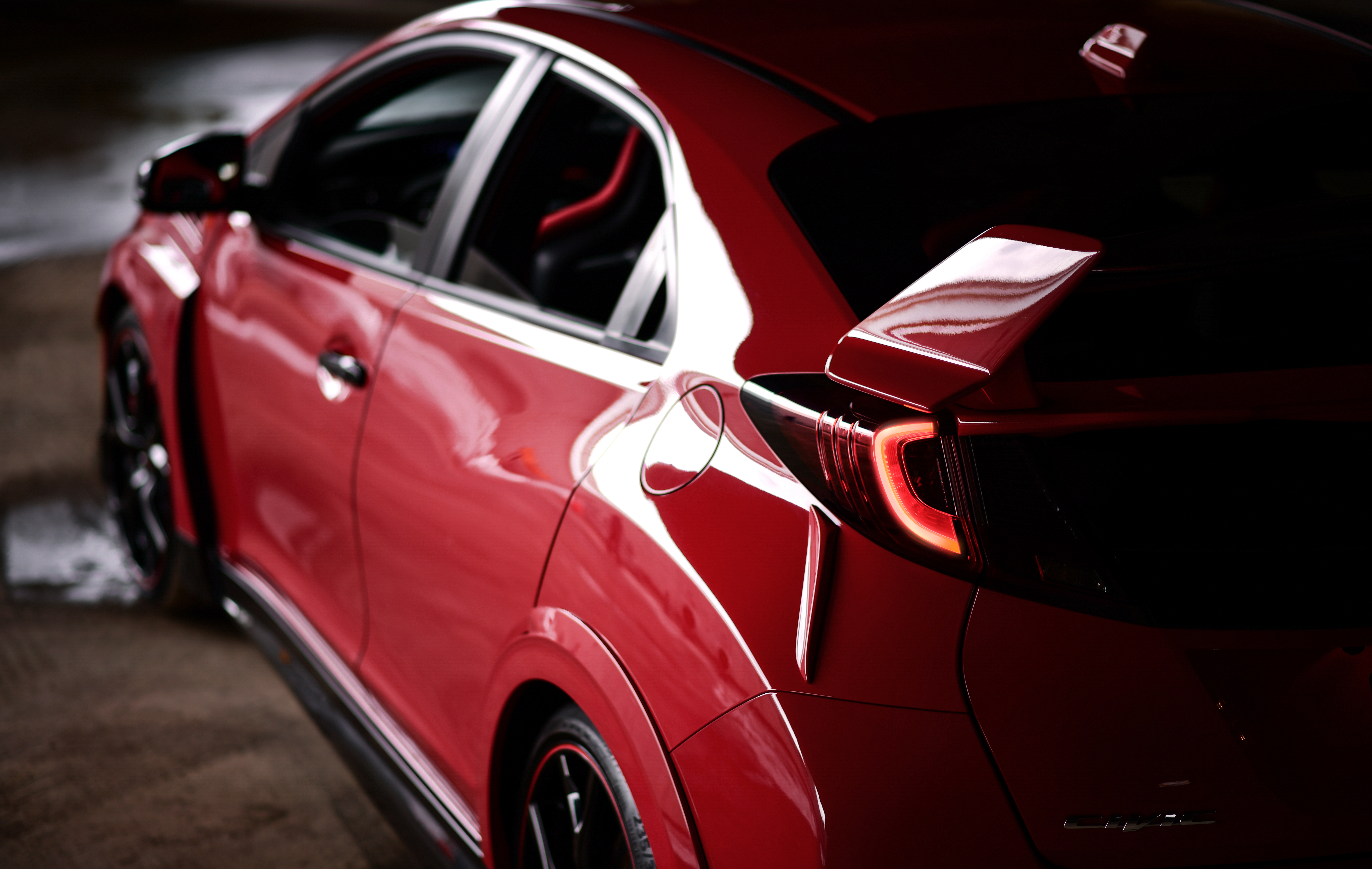 honda, cars, red, dark, car, machine, backlight, illumination, honda fk2 Free Stock Photo