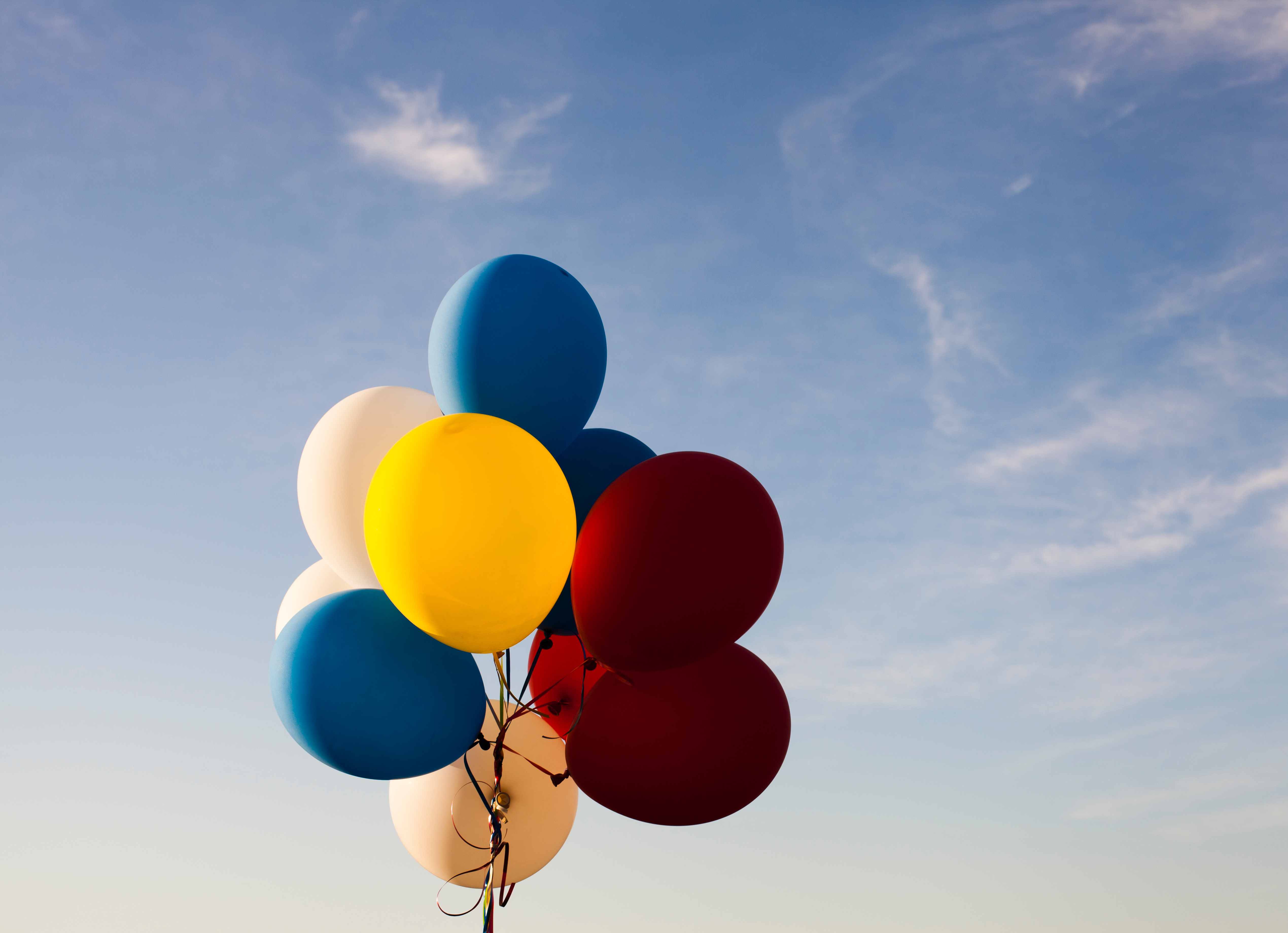 balloons, sky, miscellanea, miscellaneous, multicolored, motley 1080p