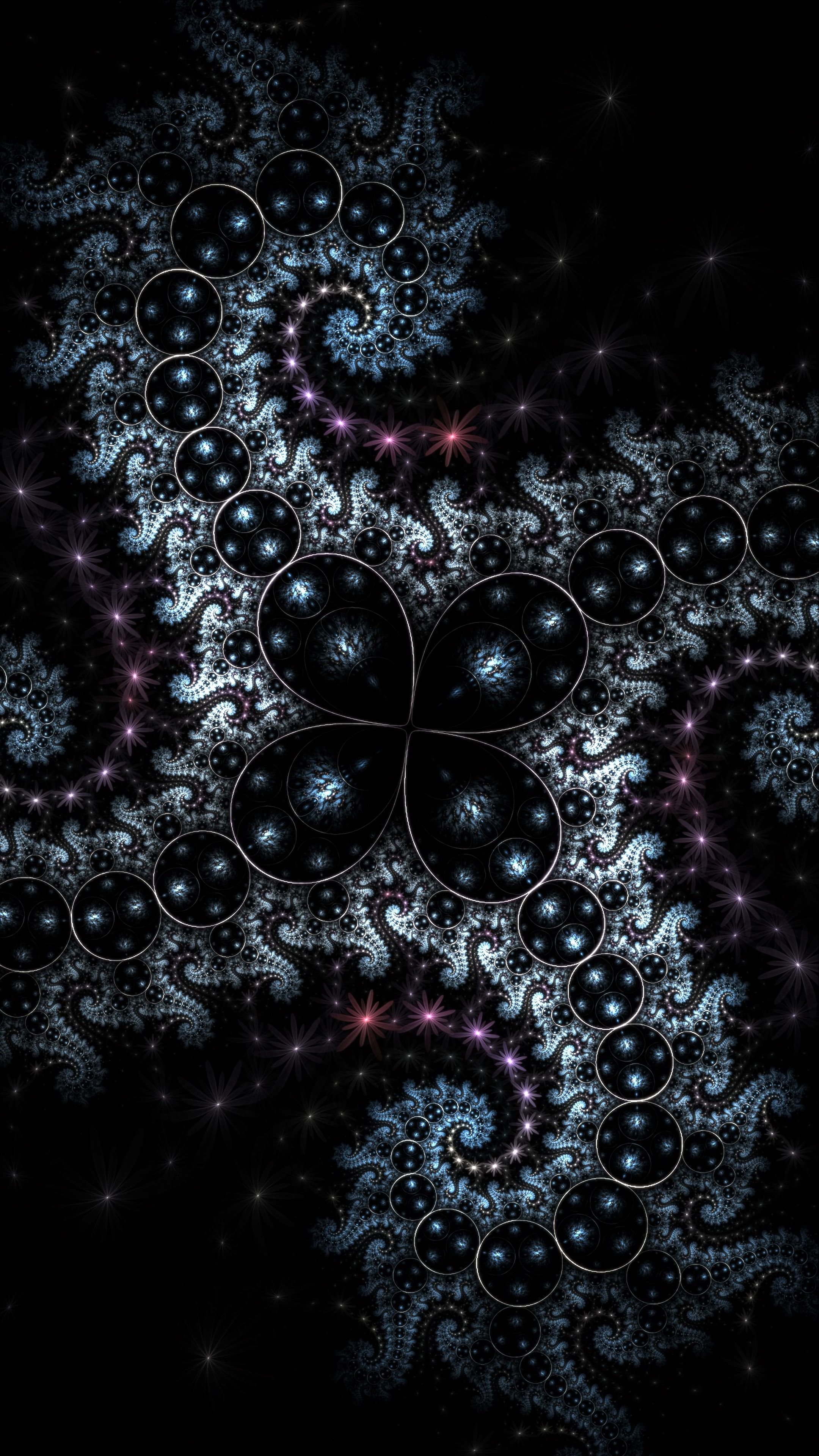 Phone Background Full HD circles, form, spiral, fractal