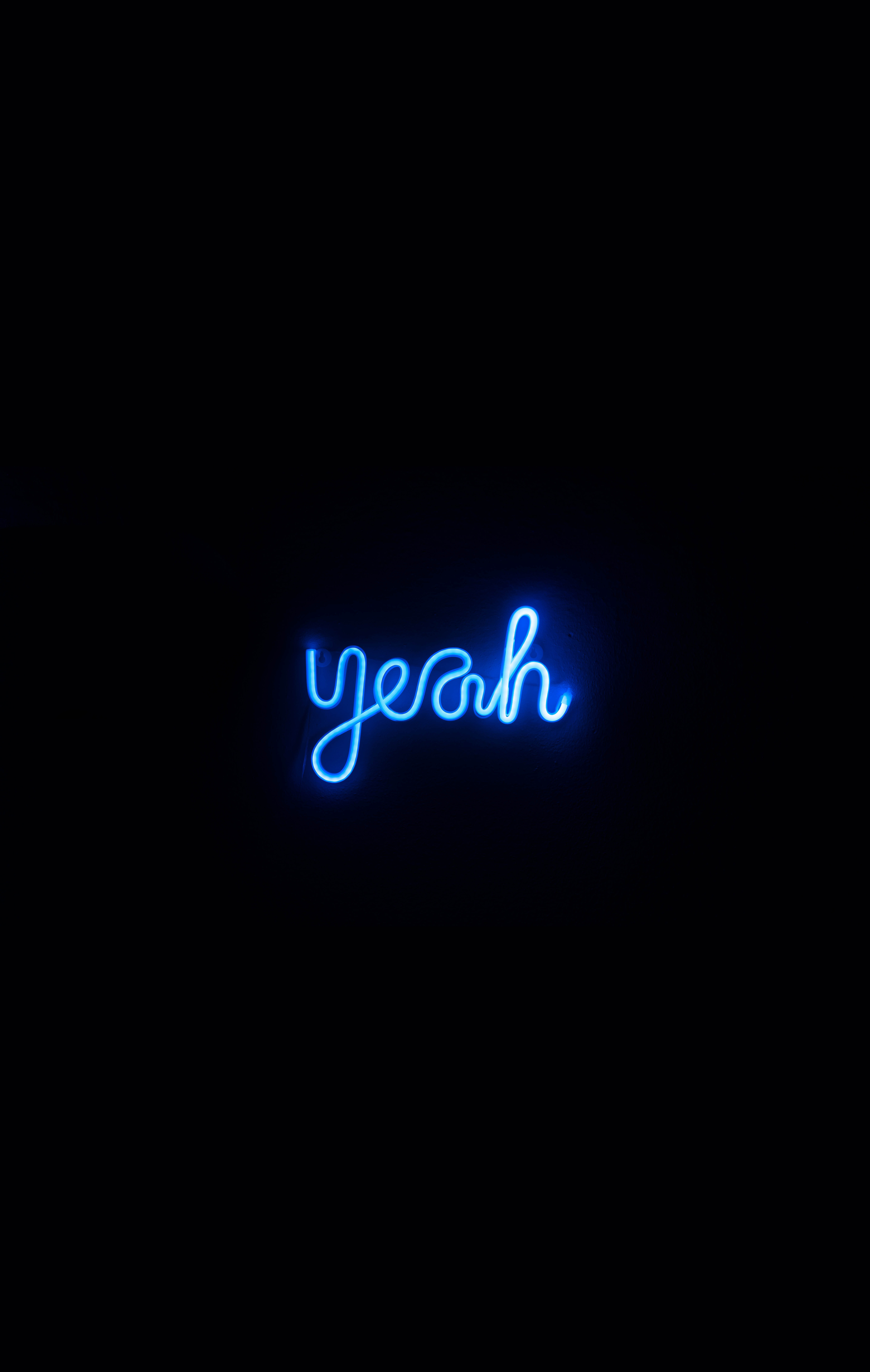 neon, blue, words, glow, text, word HD wallpaper