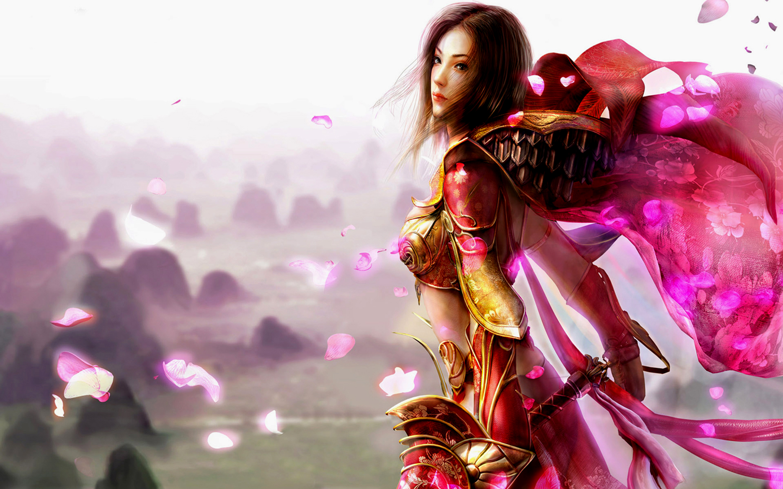 cloak, blossom, silk, armor Warrior HQ Background Images