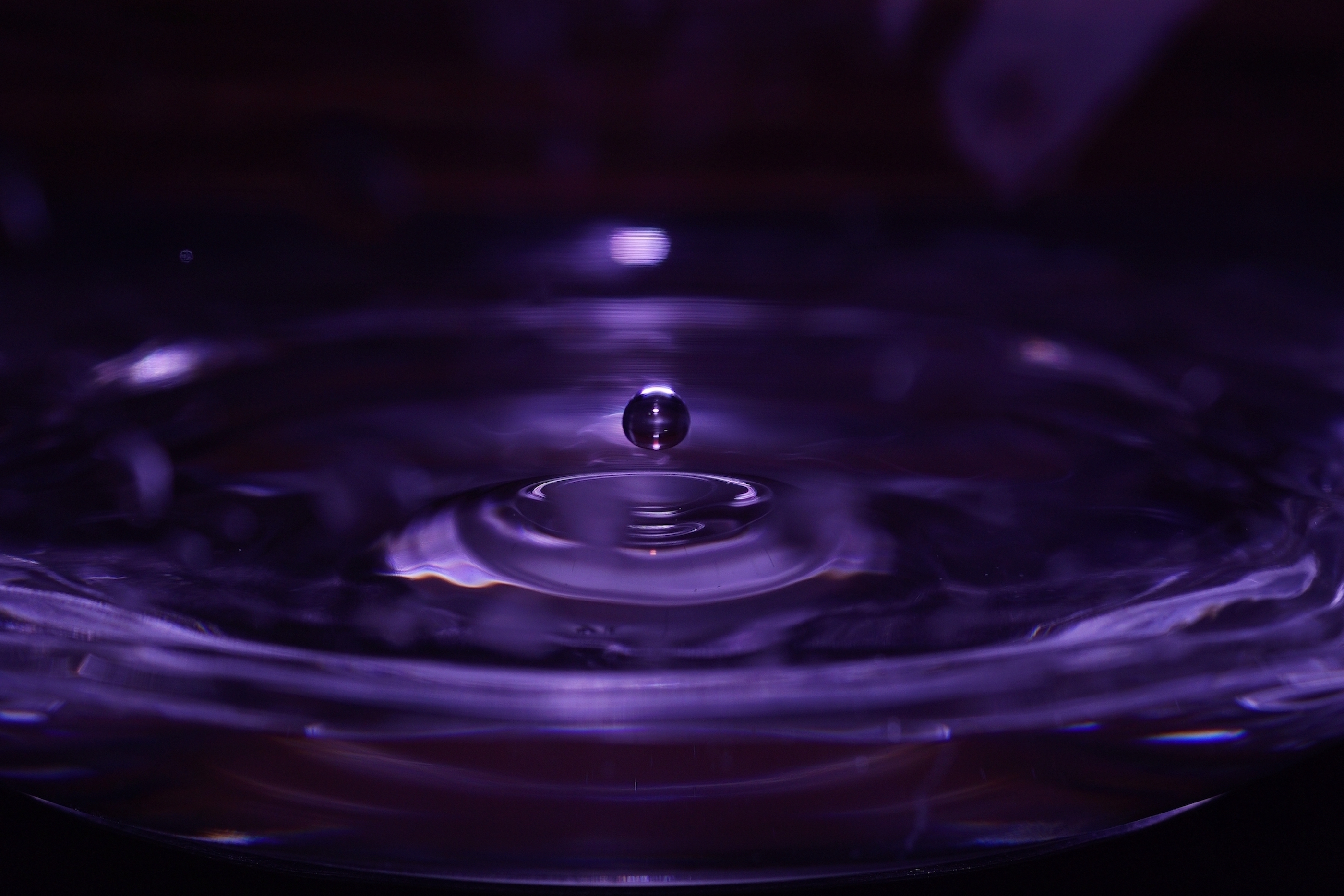 purple, violet, dark, ripples, ripple, drop Full HD