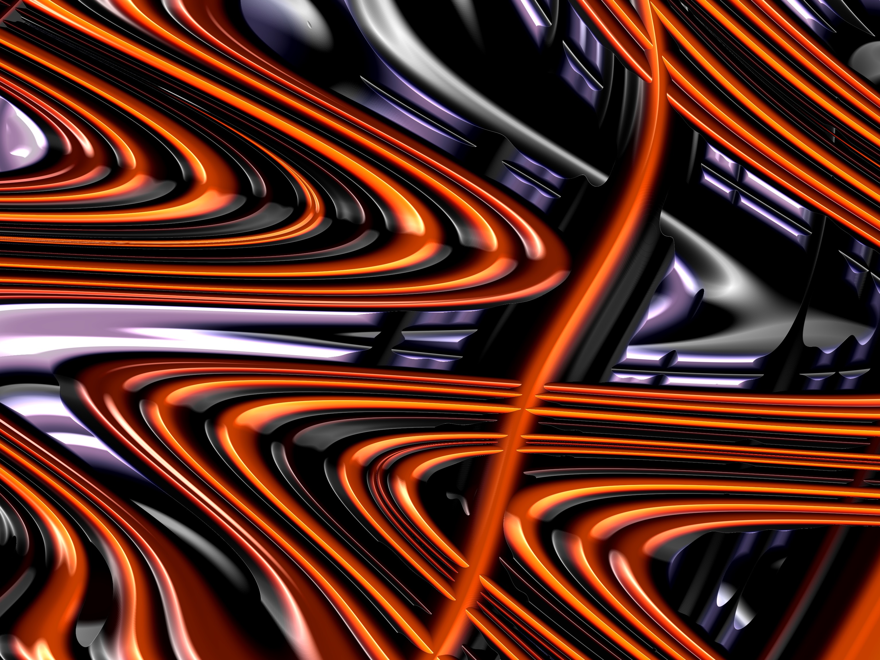 abstract, waves, fractal, glossy 4K iPhone