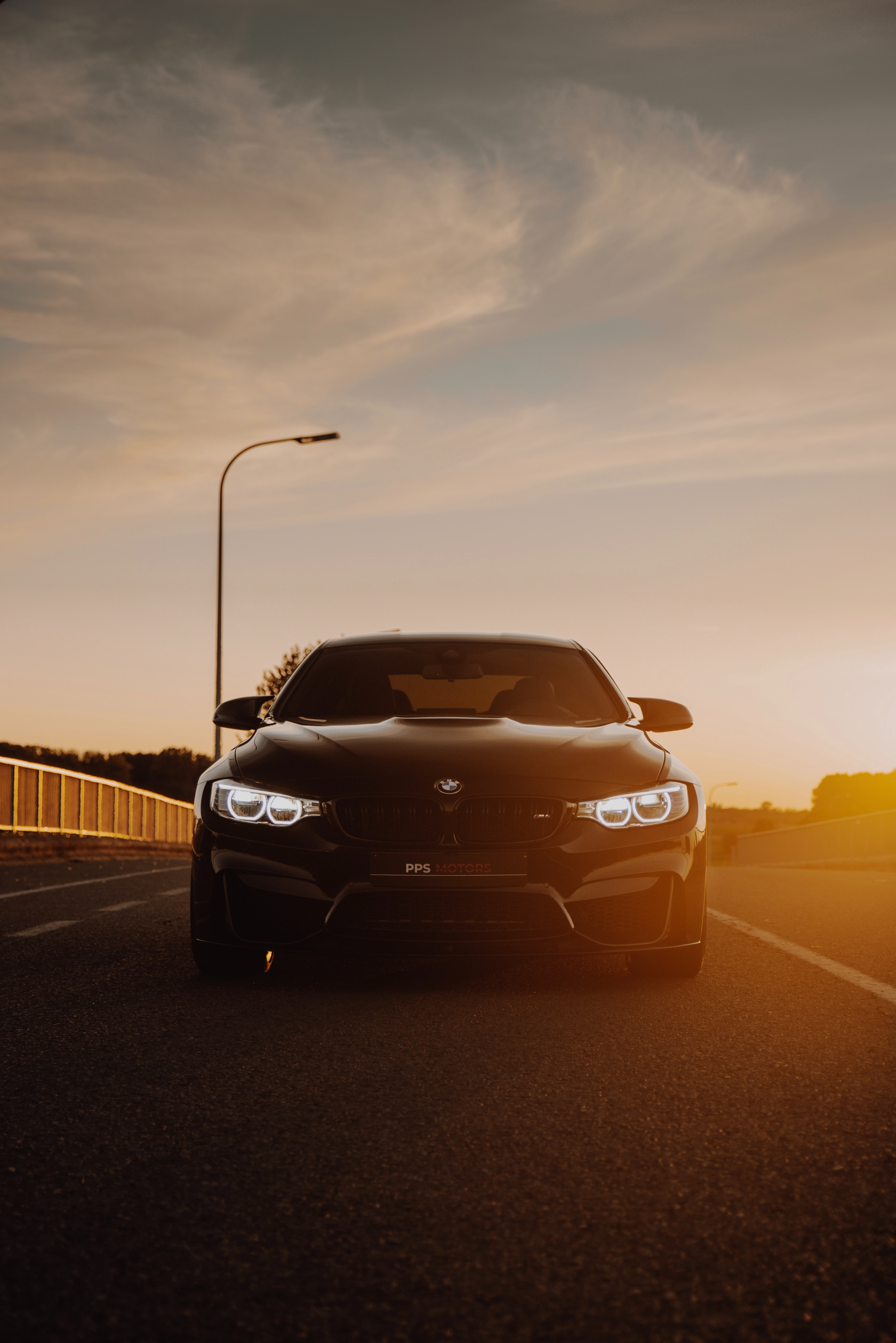 sports car, bmw, sports, cars, beams, rays, car, front view, bmw m4 wallpaper for mobile