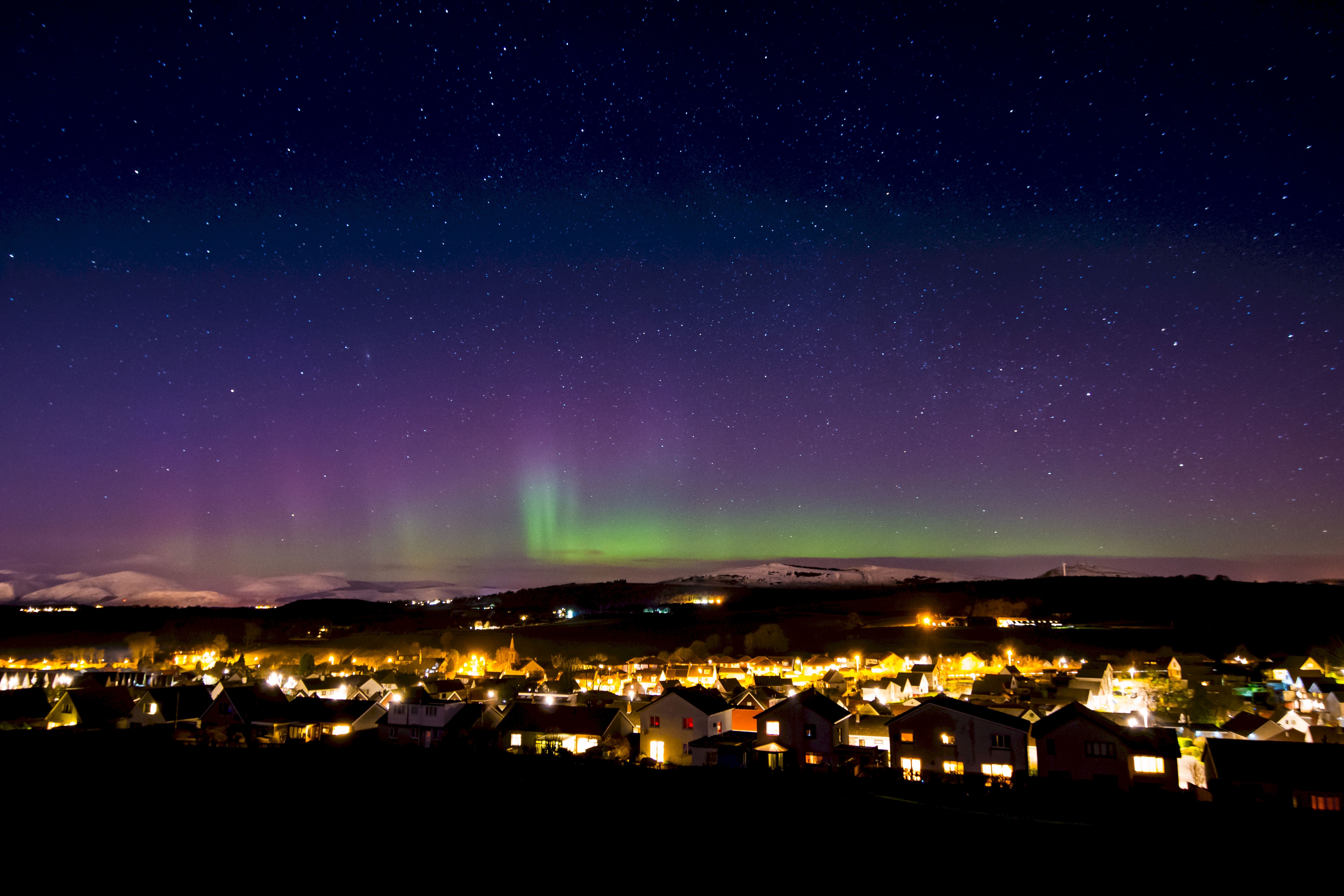 starry sky, aurora, nature, scotland HD Mobile