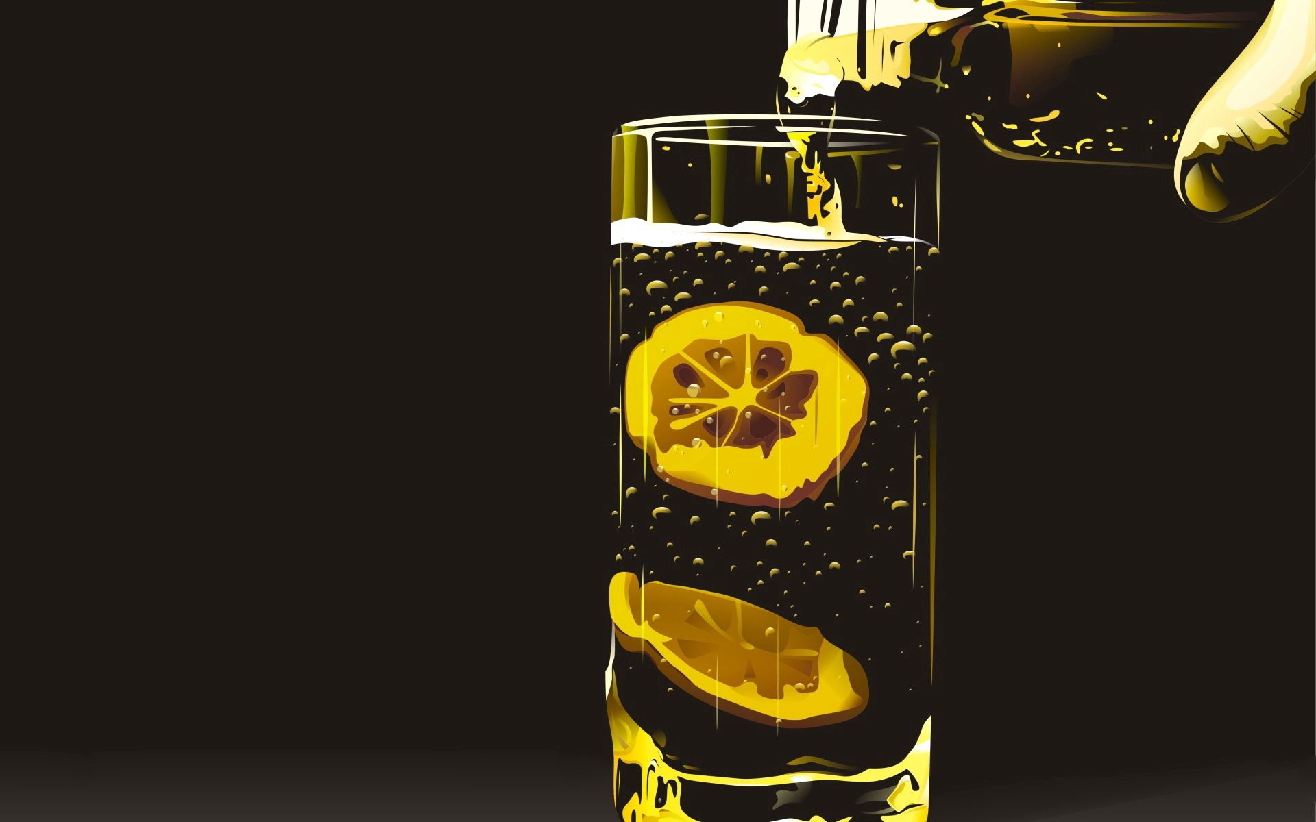 wallpapers vector, glass, lemon, drink, beverage, lemonade