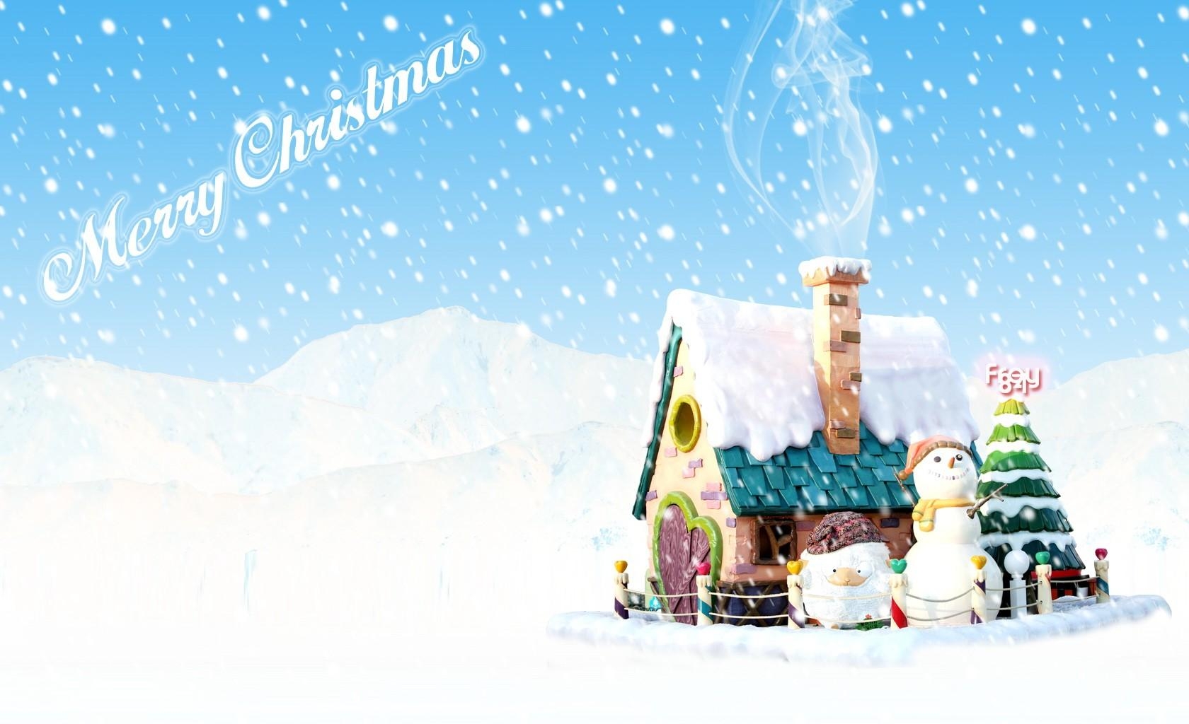 57136 Hintergrundbild herunterladen feiertage, raucher, schnee, weihnachten, schneemann, urlaub, haus, inschrift, weihnachtsbaum - Bildschirmschoner und Bilder kostenlos