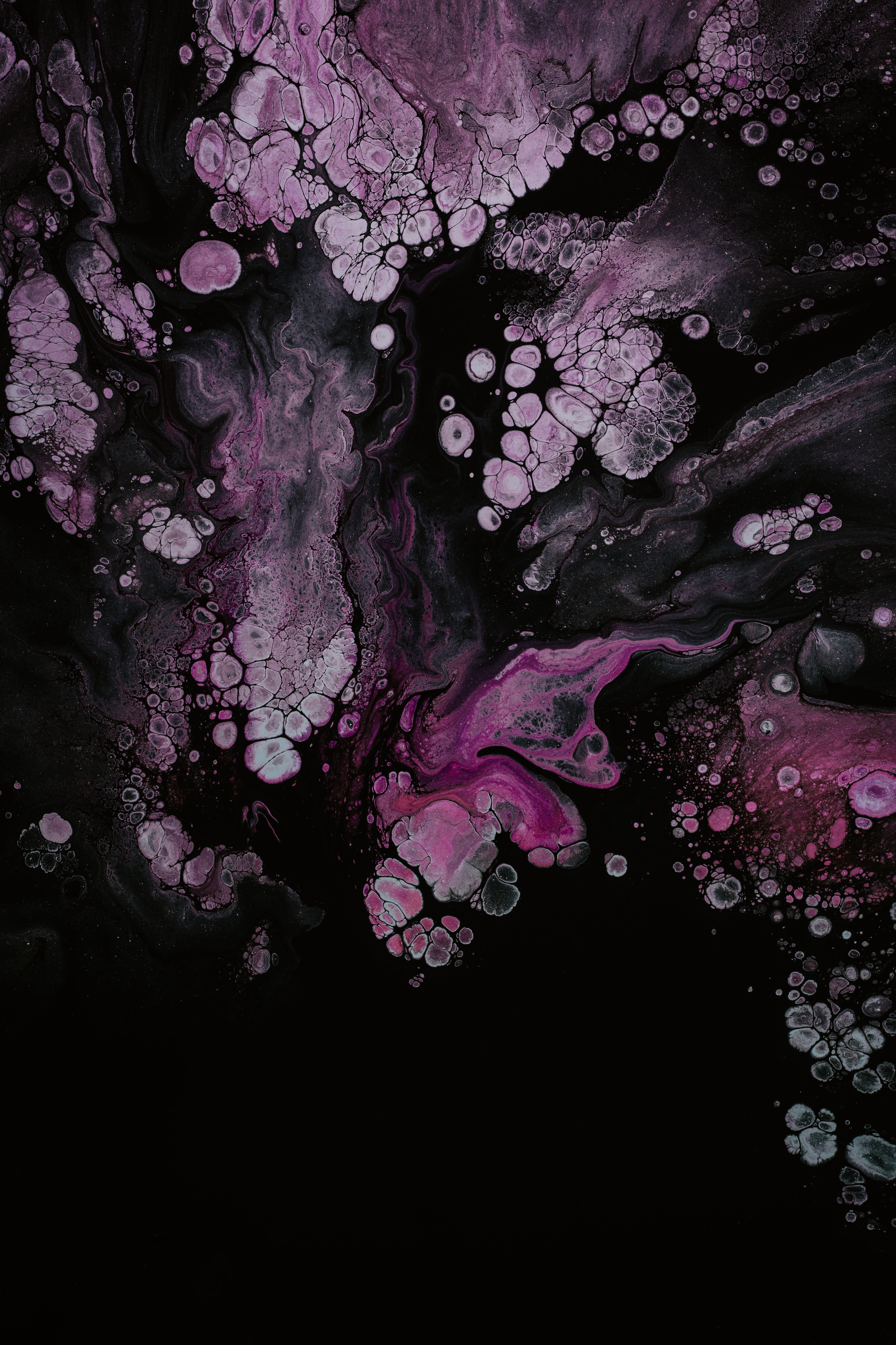 Mobile wallpaper liquid, abstract, bubbles, dark, divorces, texture