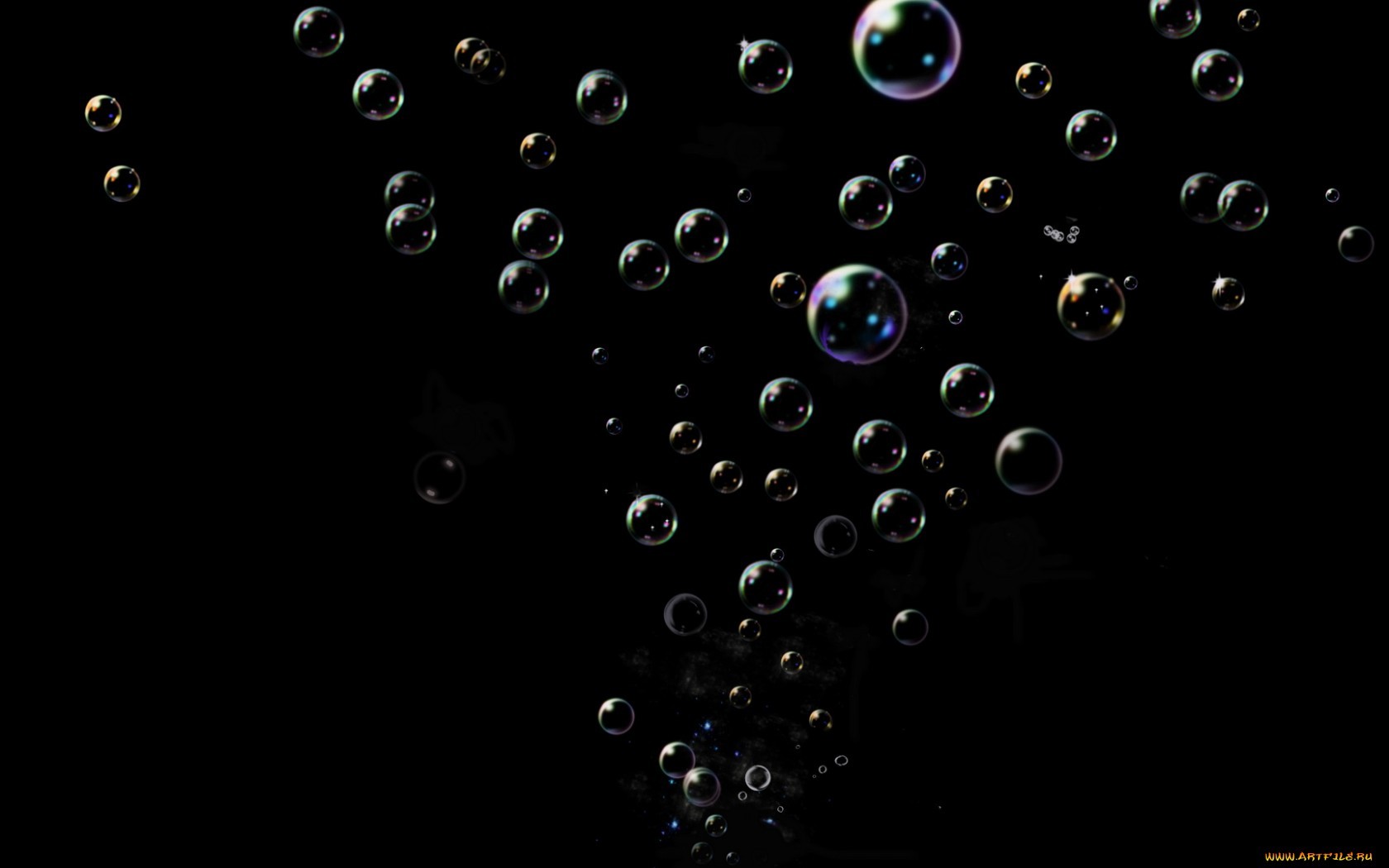 bubbles, background, black HD wallpaper