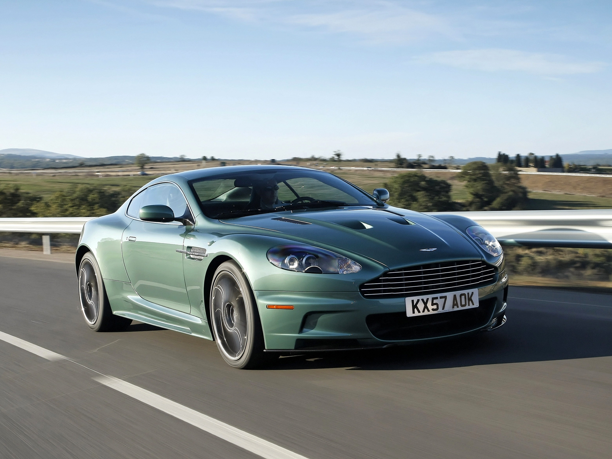 aston martin, auto, cars, green, front view, speed, dbs, 2008 Phone Background