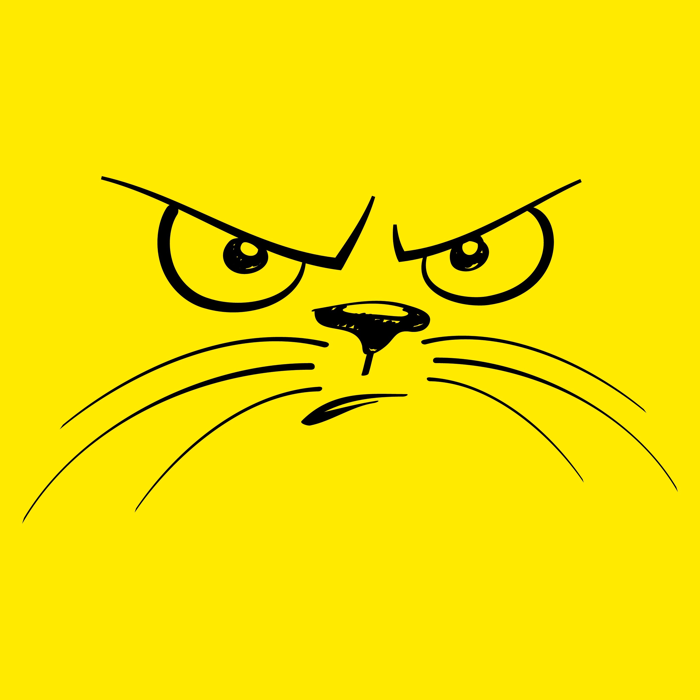 art, cat, emoticon, smiley, evil, dissatisfied, discontented iphone wallpaper