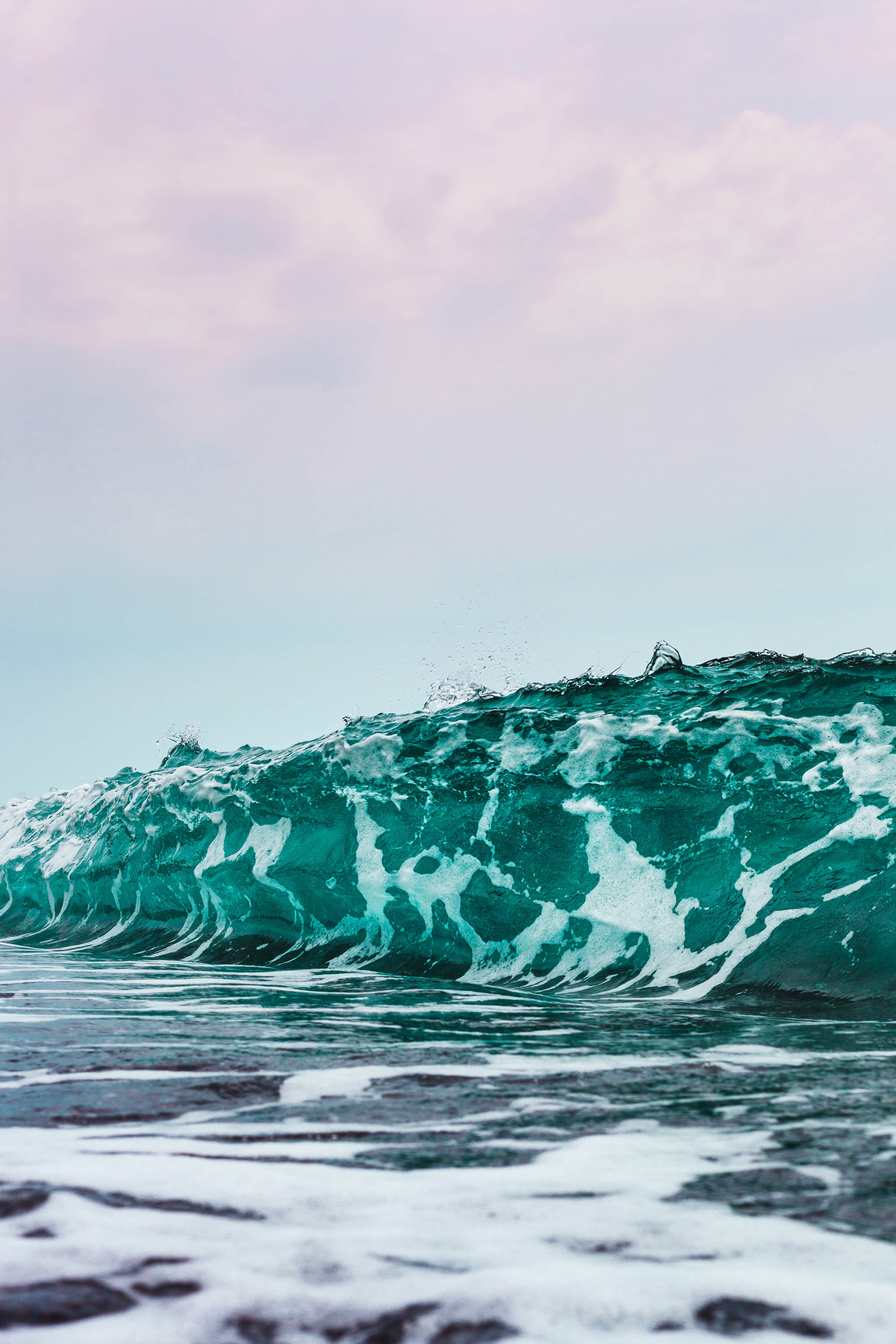 wave, nature, sea, spray, foam mobile wallpaper