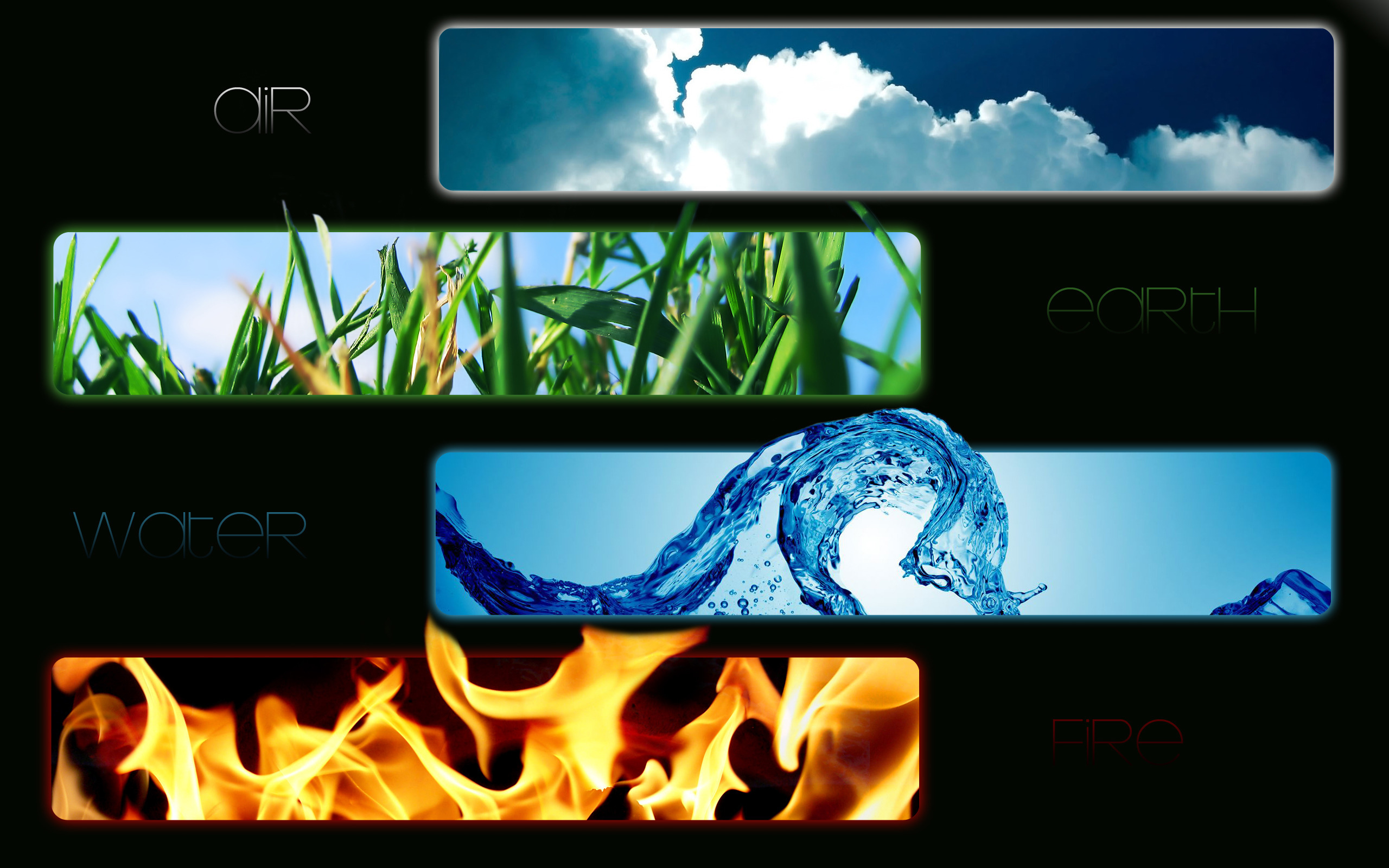 the four elements, earth, elements, fire, water HD wallpaper