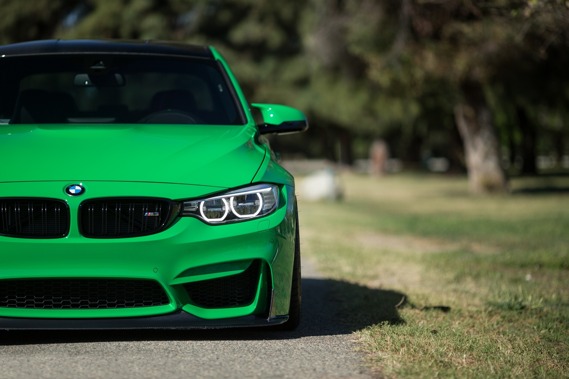 157259 download wallpaper green, cars, front view, bmw, m3, 2016 screensavers and pictures for free