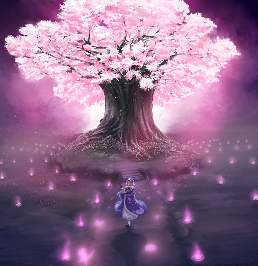 21844 Hintergrundbild herunterladen anime, mädchen, sakura, violett - Bildschirmschoner und Bilder kostenlos