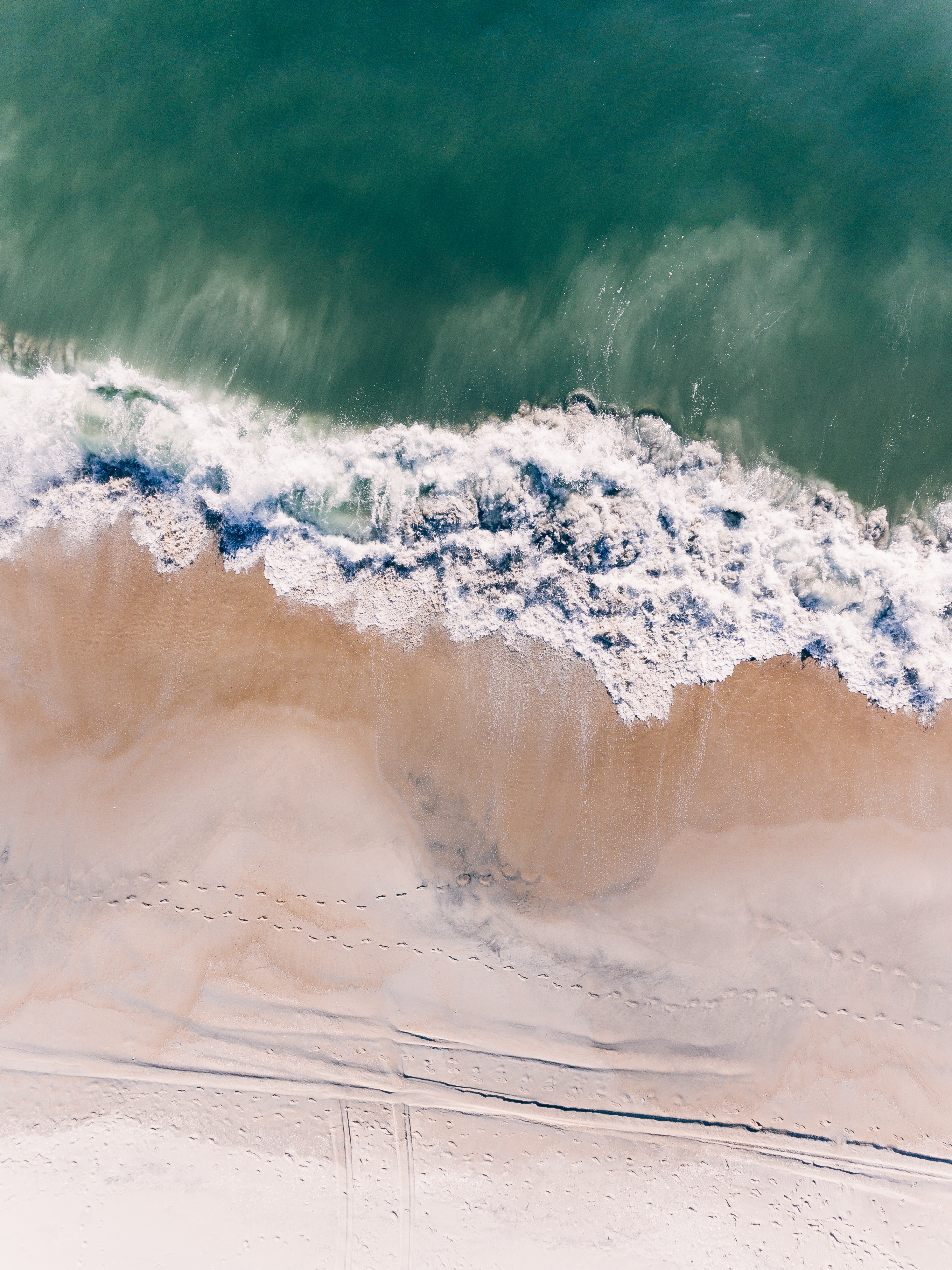 nature, surf, sand, view from above, ocean, wave