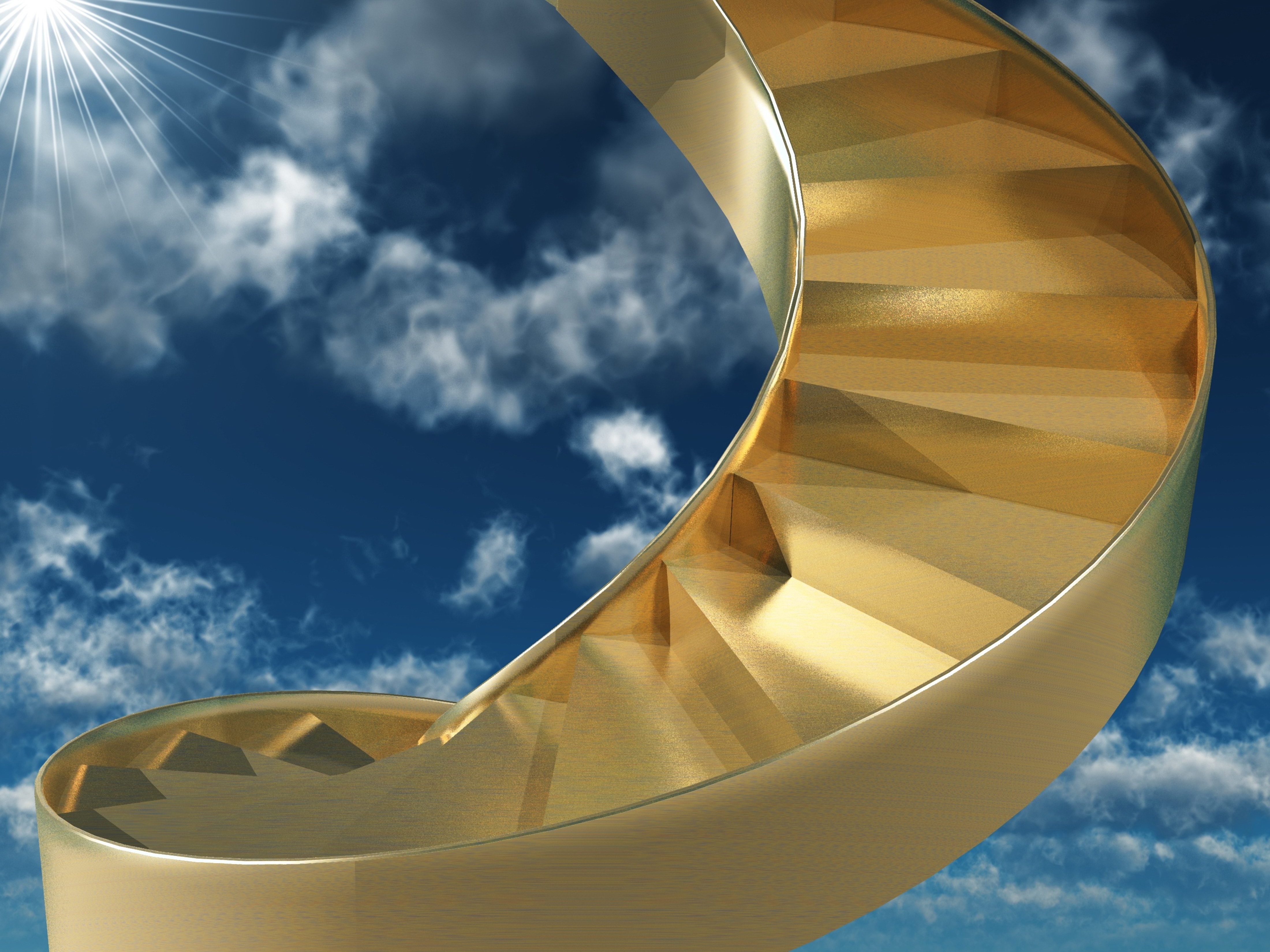 Laden Sie das Sky, Gold-, Verschiedenes, Sonstige, Schritte, Spiral, Spirale-Bild kostenlos auf Ihren PC-Desktop herunter