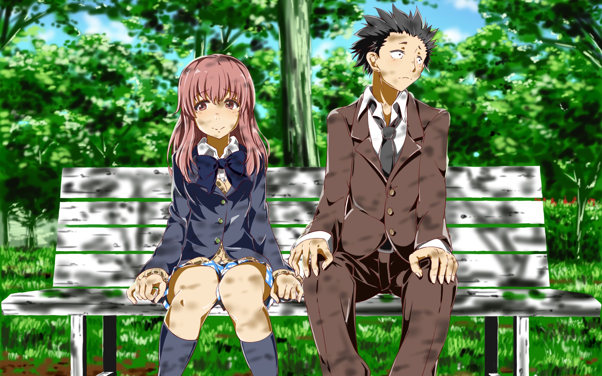 Papel De Parede Para Celular Anime Shouko Nishimiya Shouya Ishida Koe No Katachi