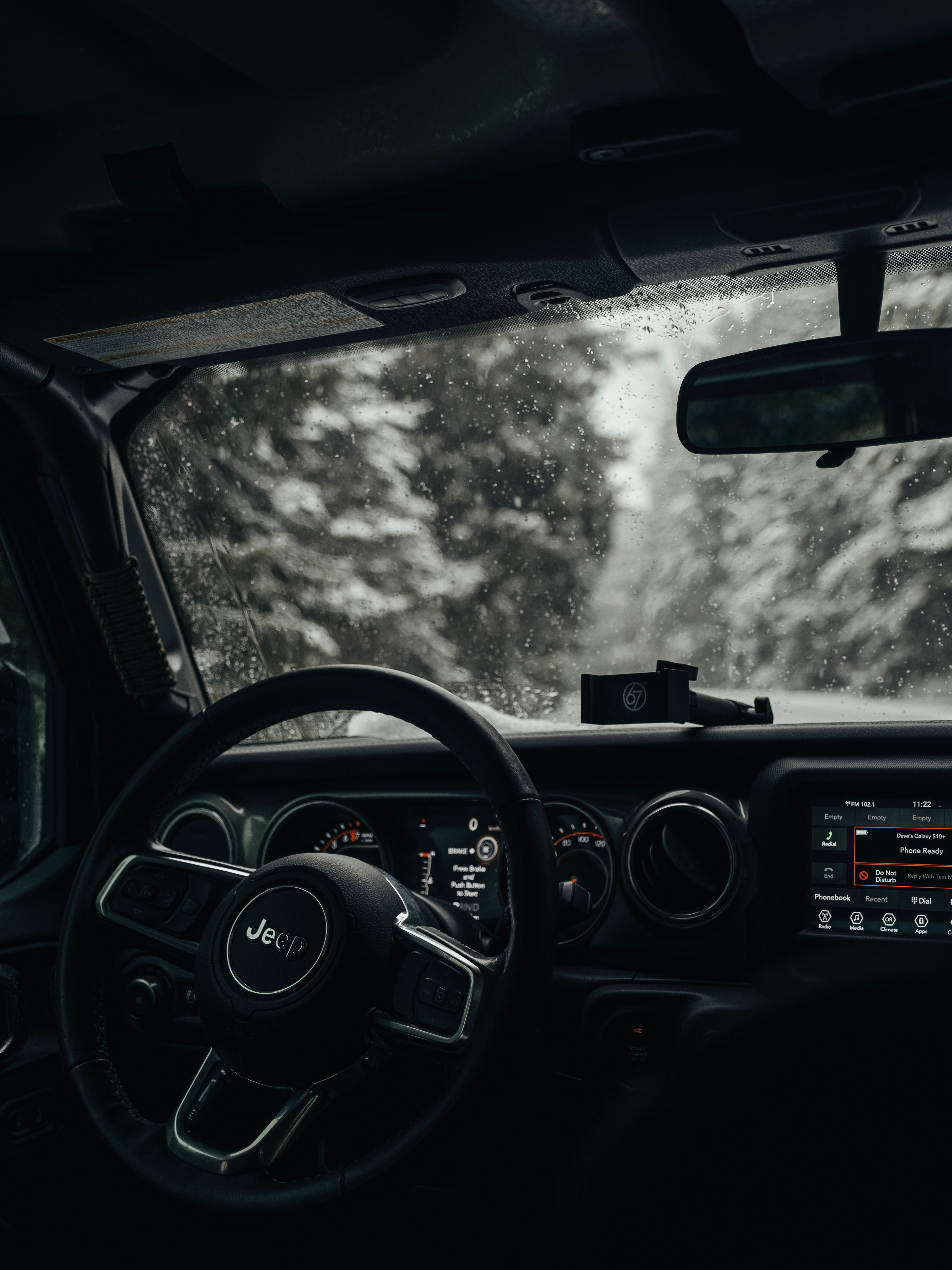 jeep wrangler, rudder, steering wheel, jeep, cars, black, car Free Stock Photo