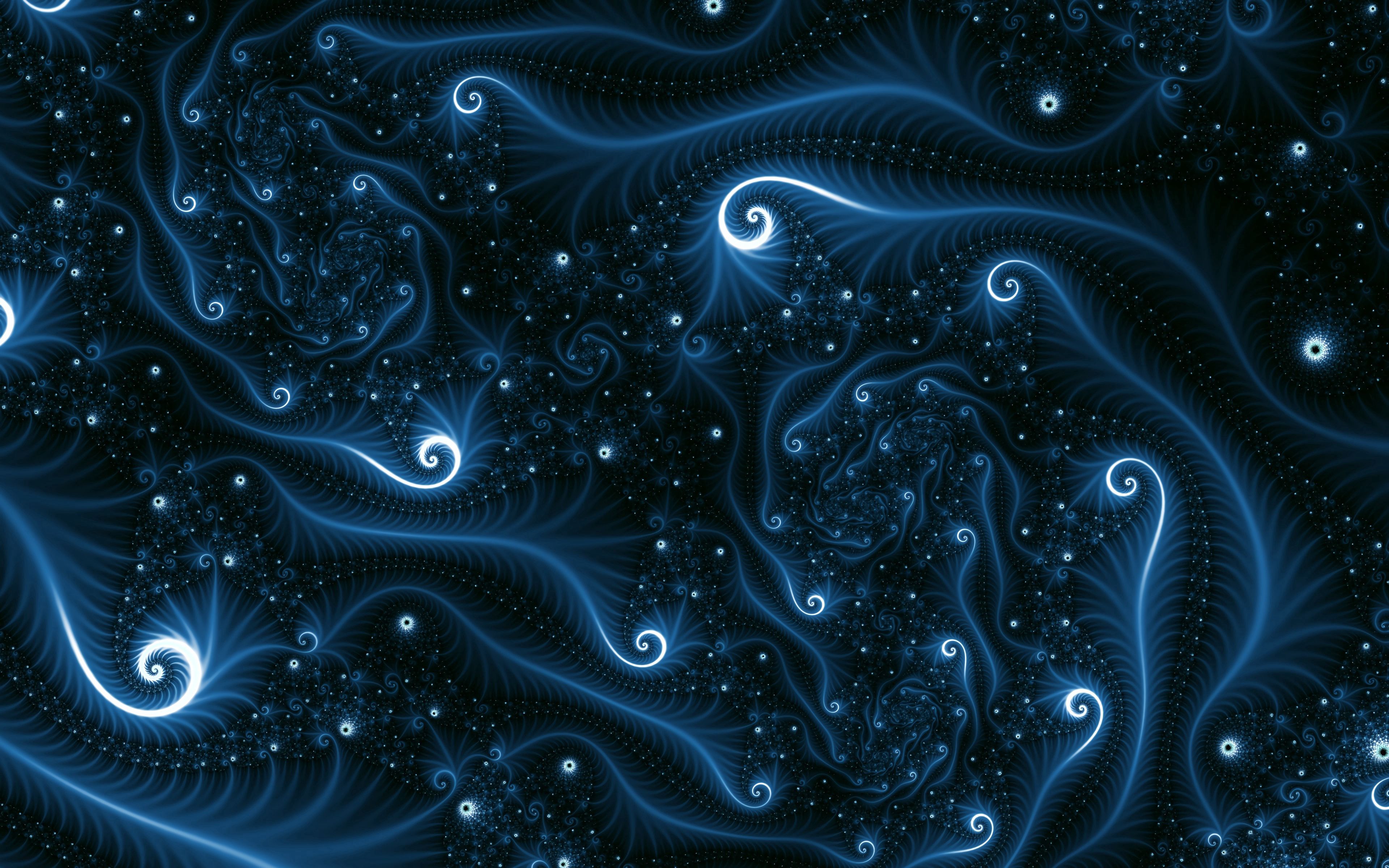 abstract, fractal, glow, confused, intricate, winding, sinuous, swirling, involute QHD