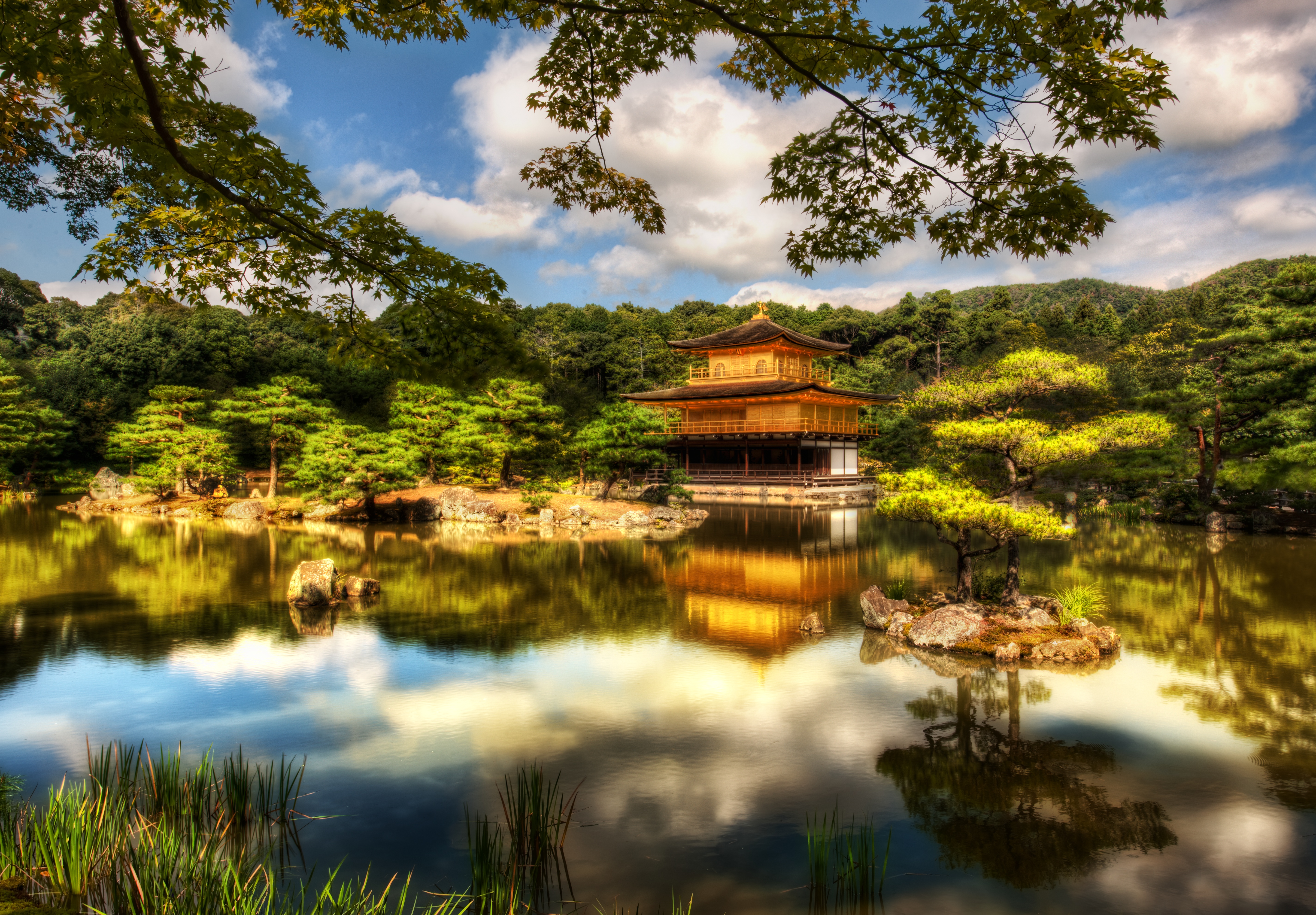 hdr, japan, religious, kinkaku ji, kyoto, temples