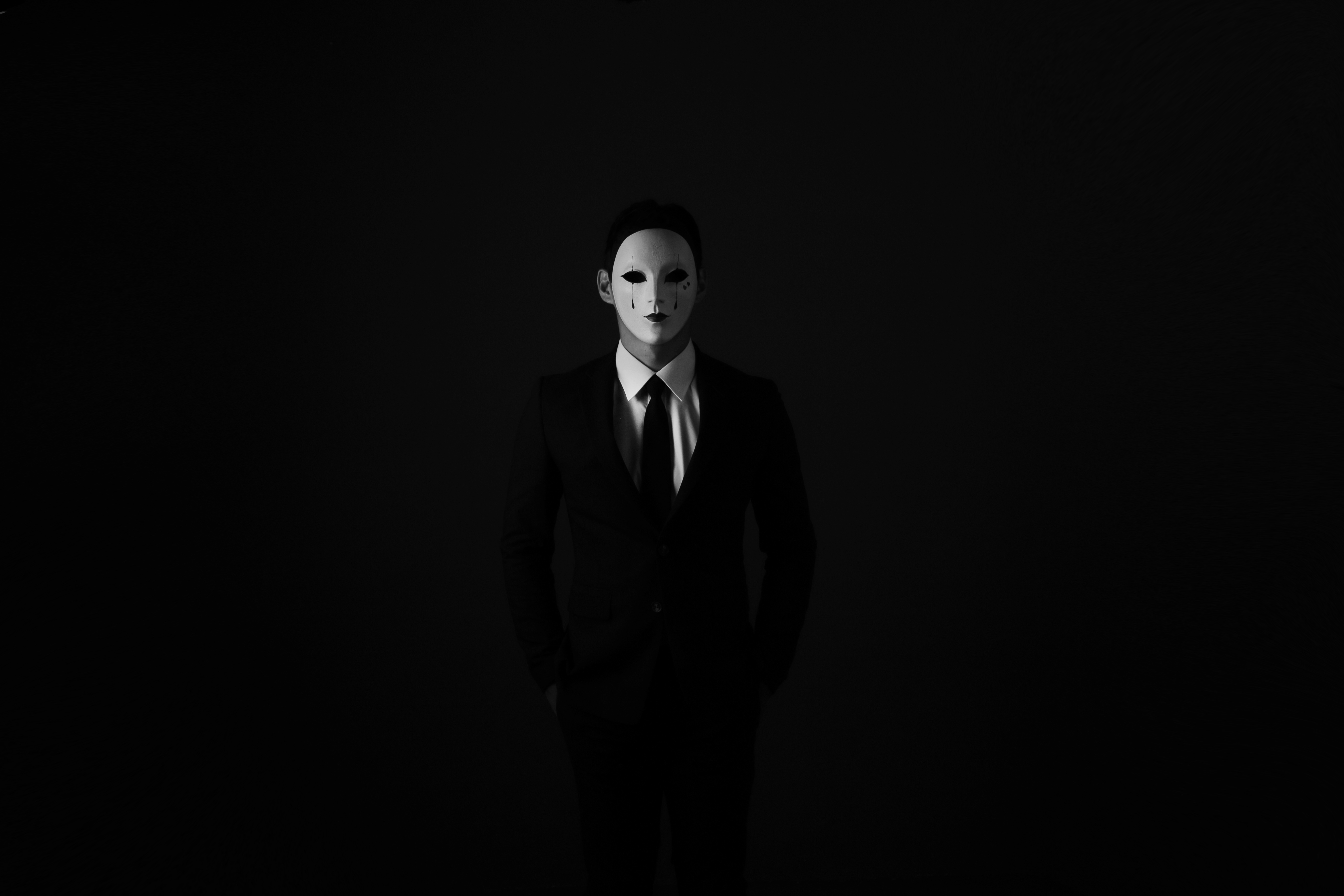 Mask chb, anonymous, tie, blazer 4k Wallpaper