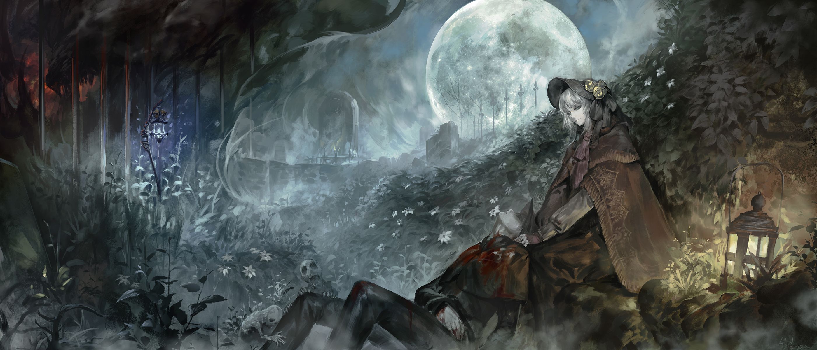 HD desktop wallpaper: Gothic, Moon, Video Game, Bloodborne, Plain Doll  (Bloodborne) download free picture #683415