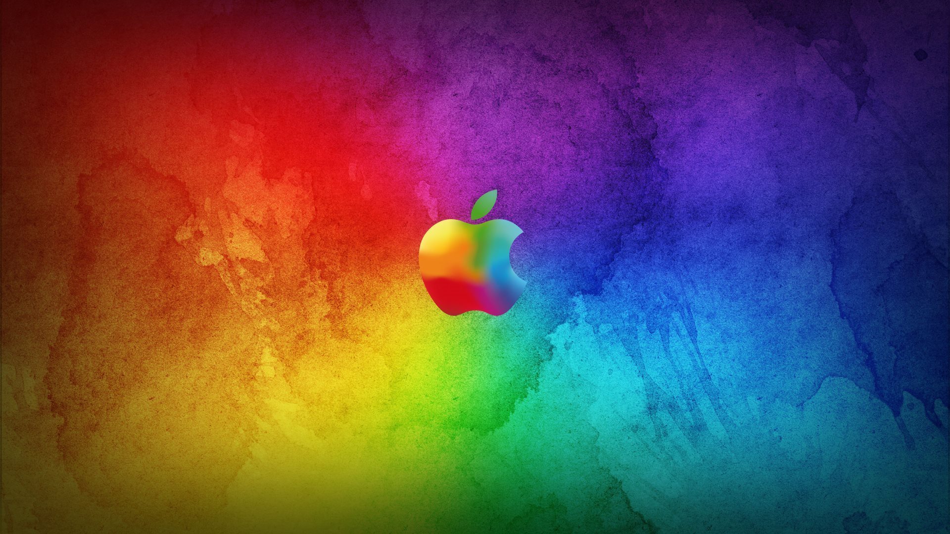 rainbow, apple, brands, background, logos 32K