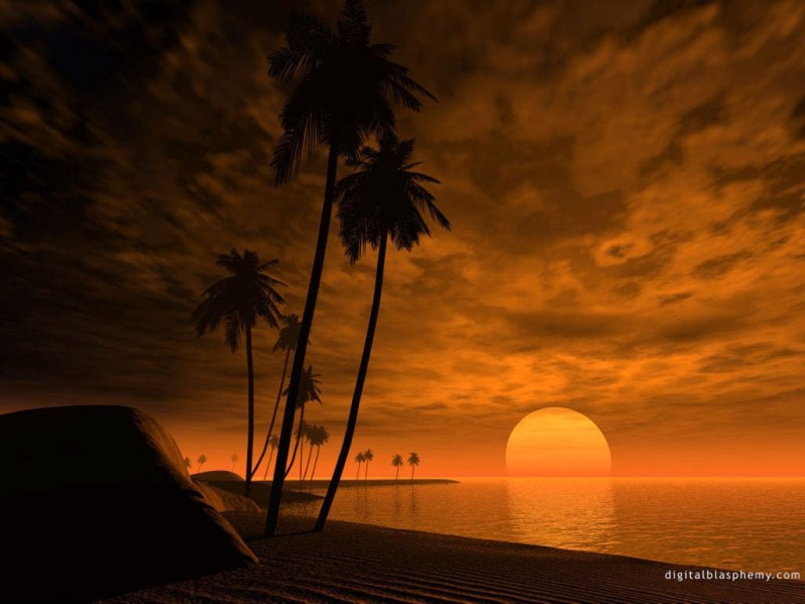 8005 Hintergrundbild herunterladen landschaft, sea, sun, clouds, morgendämmerung, orange - Bildschirmschoner und Bilder kostenlos