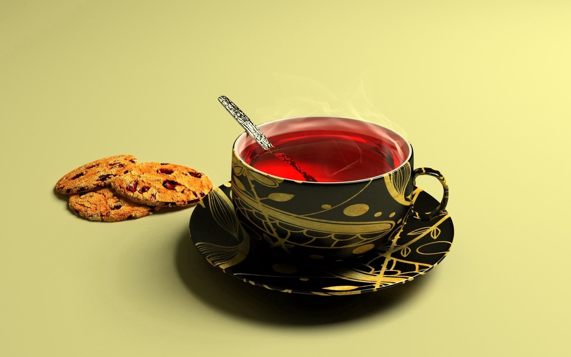 Cool HD Wallpaper red, cookies, cup, food