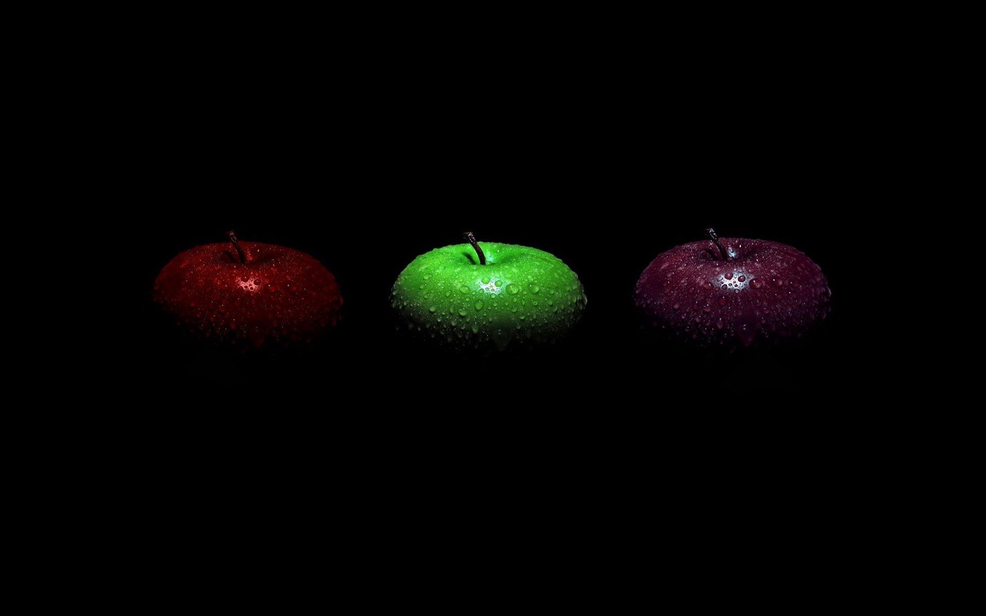 61008 Hintergrundbild herunterladen äpfel, schwarz, grün, rot, das schwarze, minimalismus, farbtöne, schattierungen, burgund - Bildschirmschoner und Bilder kostenlos