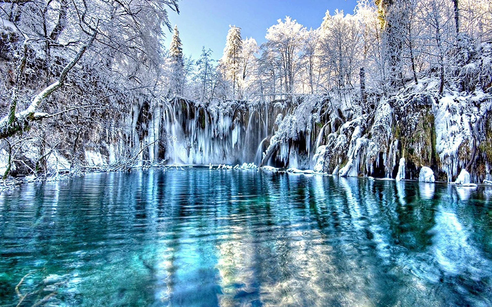 earth, winter, cold, forest, hdr, ice, lake, snow
