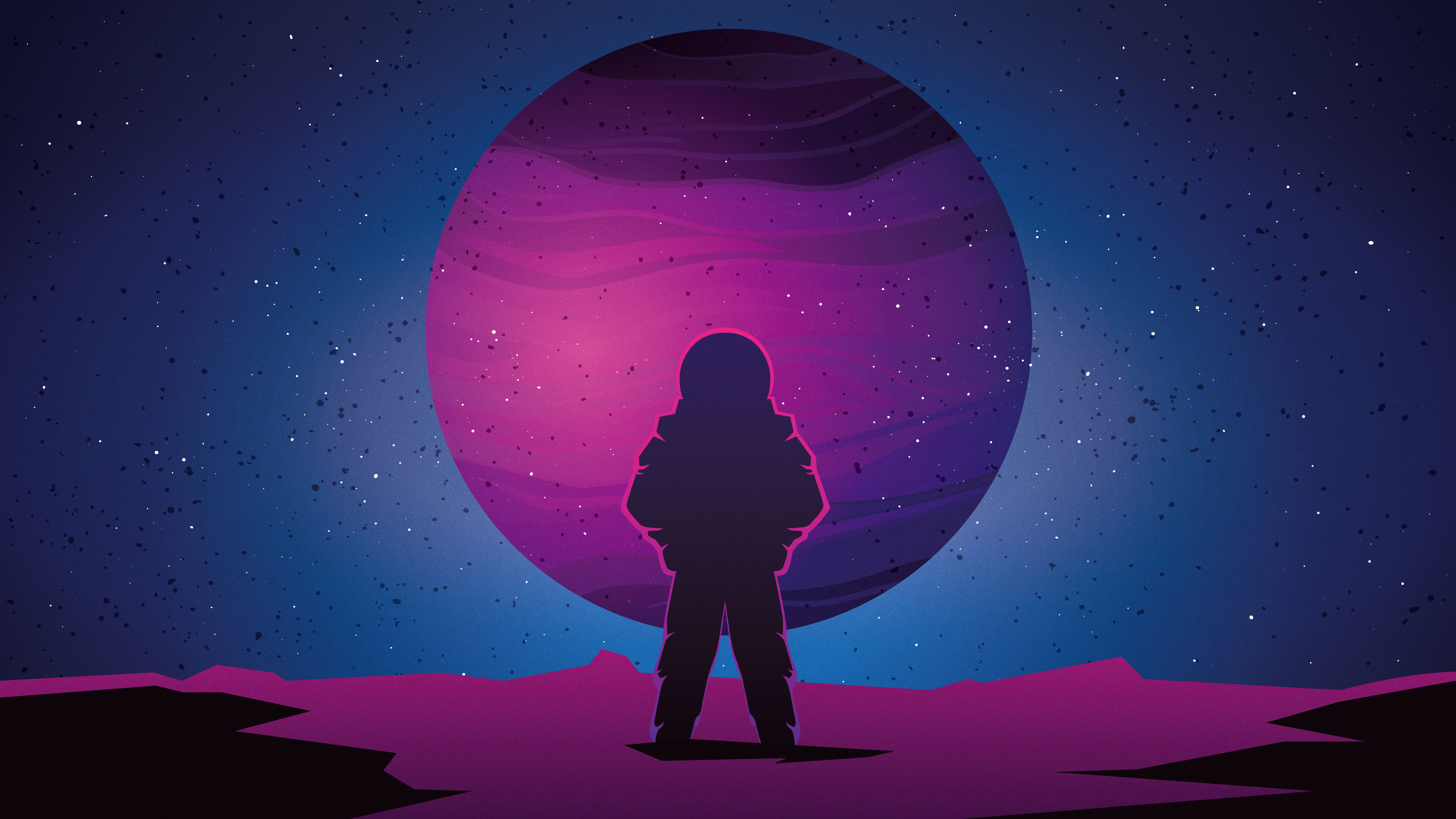 minimalist, sci fi, astronaut, planet lock screen backgrounds