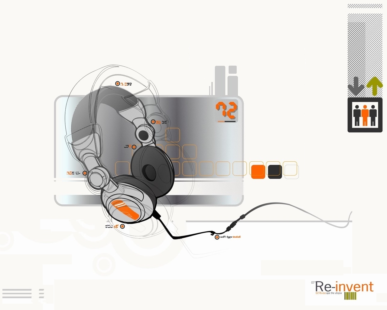 music, objects, headphones, white