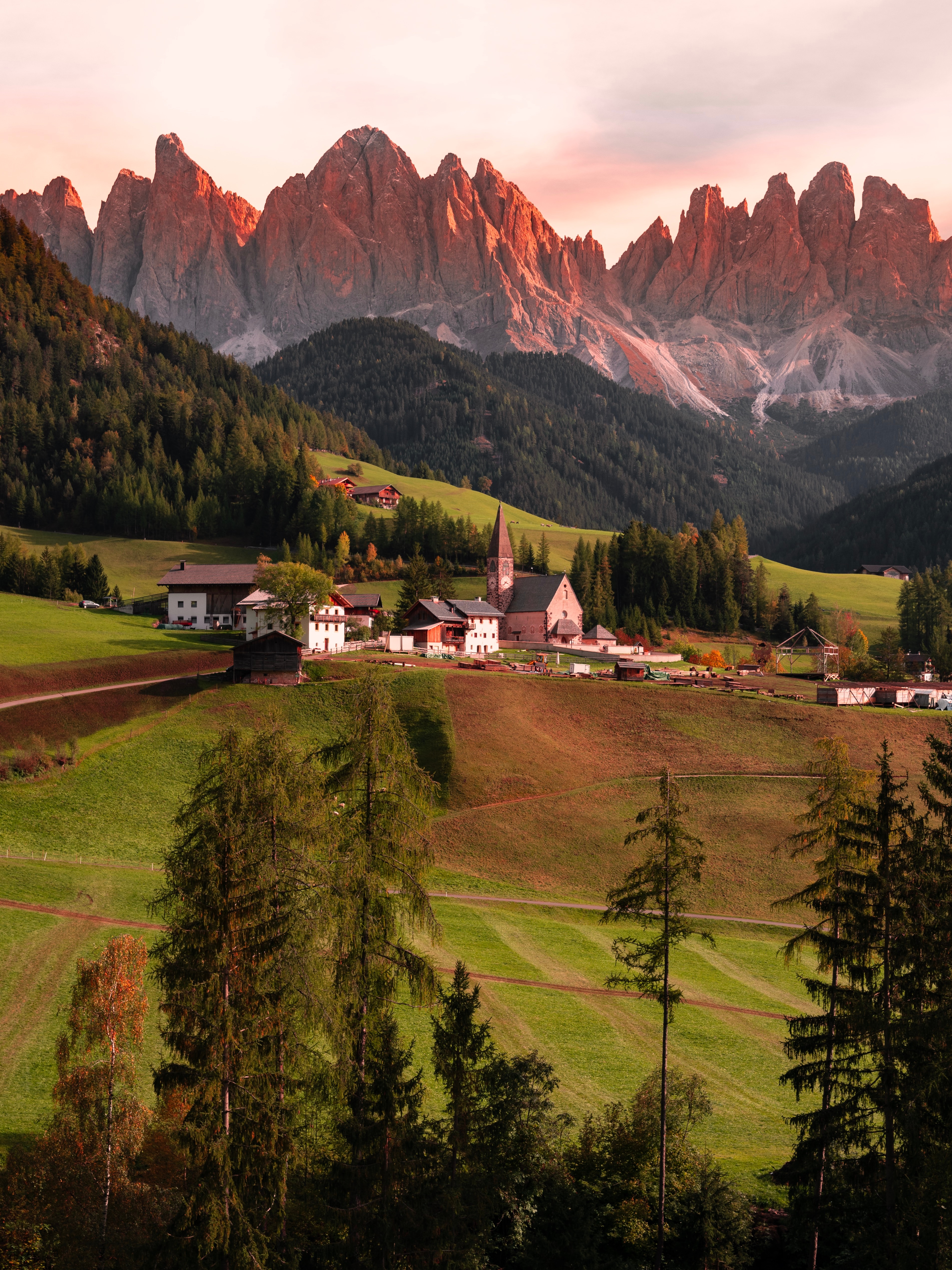 Download mobile wallpaper Mountains, Building, Nature, Rocks, Village for free.