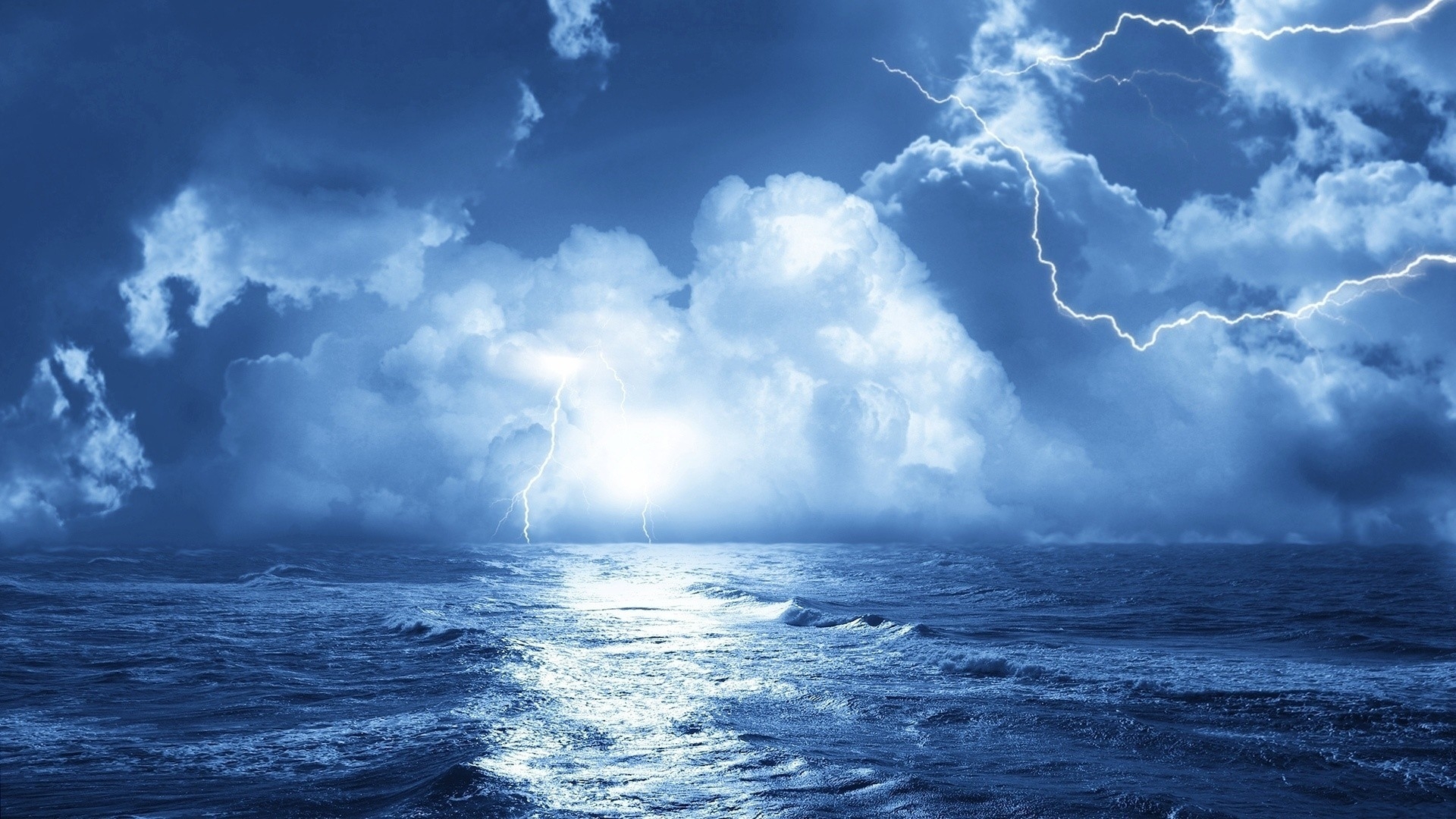 Laden Sie das Landschaft, Sea, Blitz-Bild kostenlos auf Ihren PC-Desktop herunter