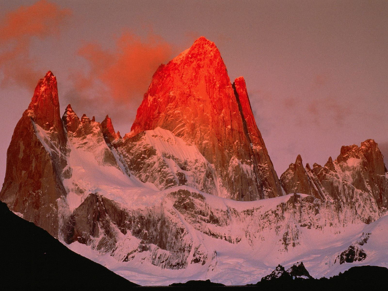 nature, rock, mountain, vertex, top, evening, argentina, patagonia Full HD