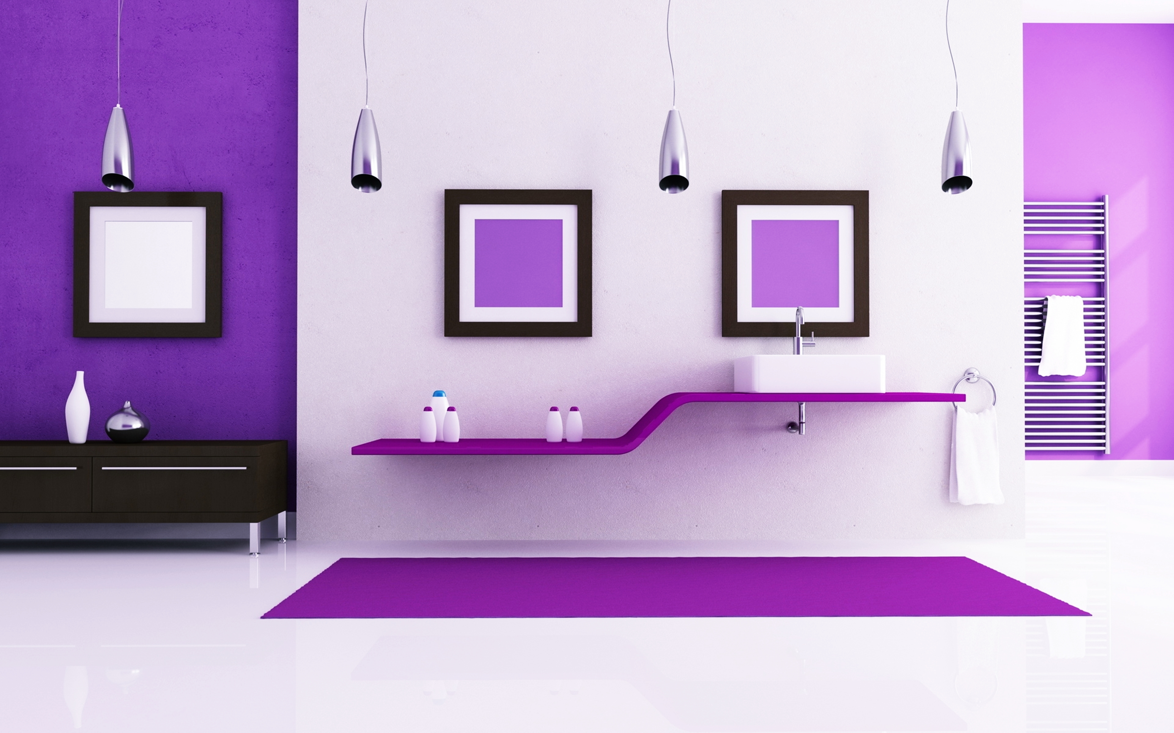 Widescreen image purple, bathroom, man made, room