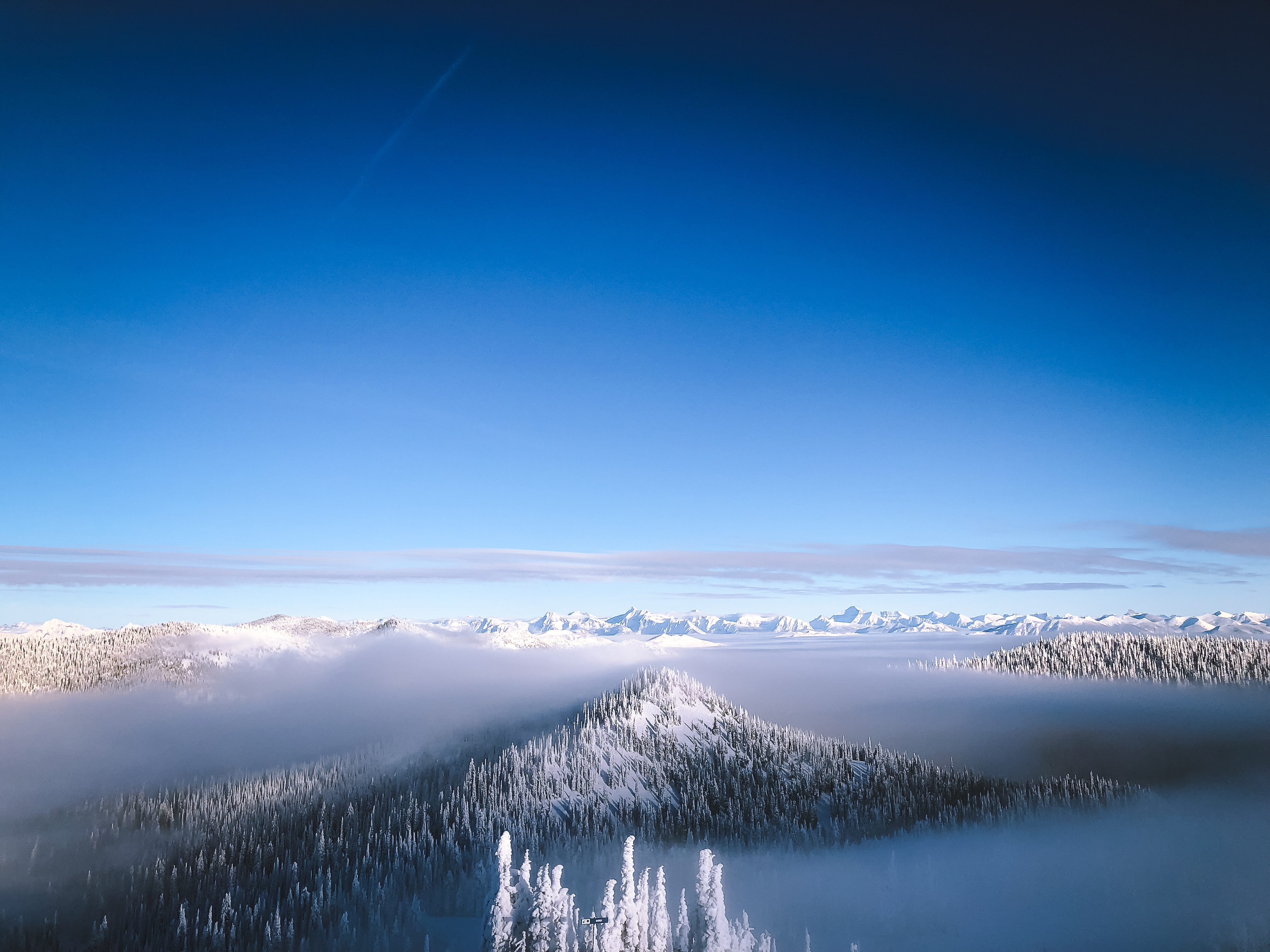 winter, nature, sky, snow, horizon, mountain Free Stock Photo