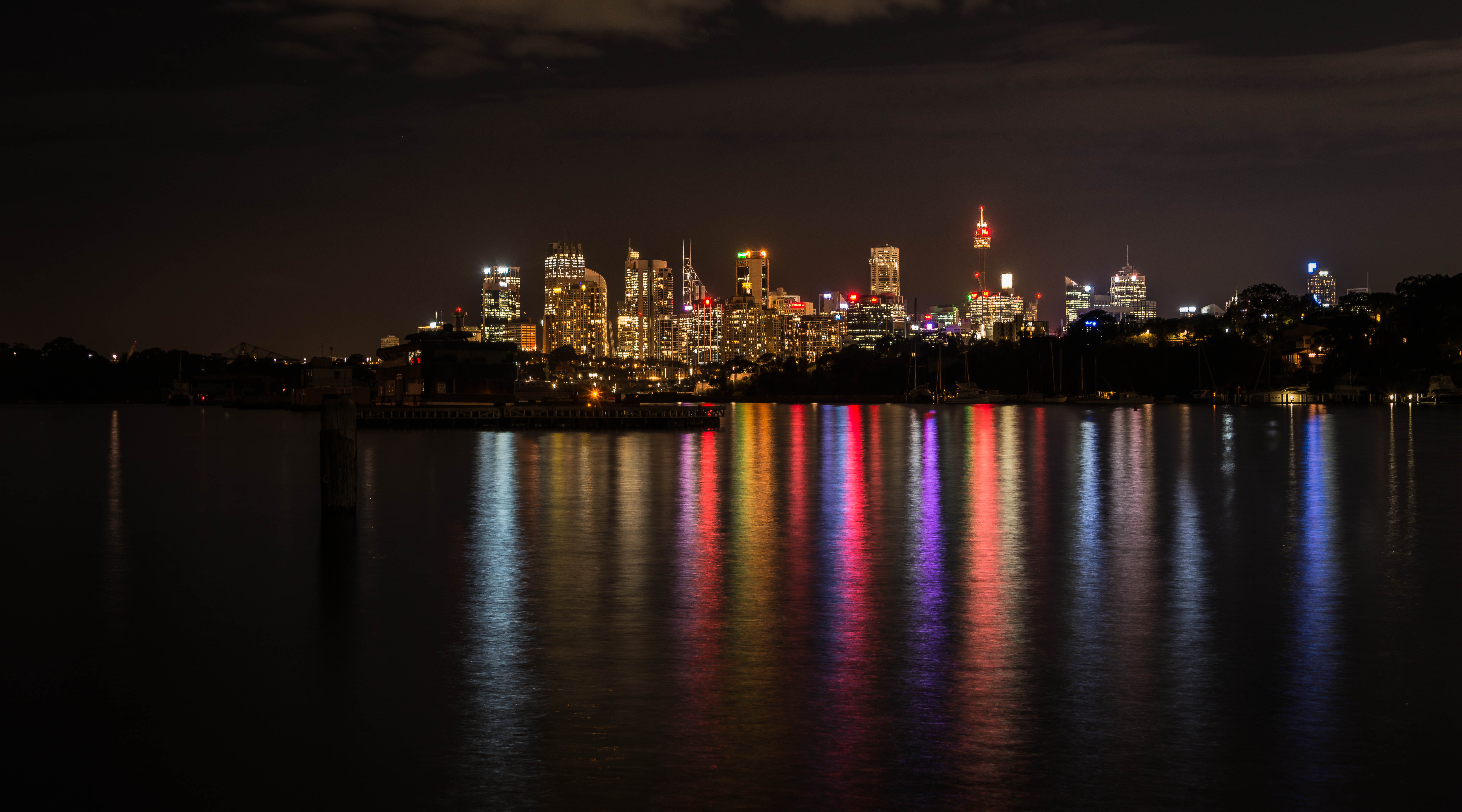 lights, water, night city, cities Reflection Windows Backgrounds