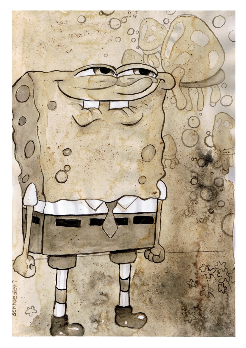 5518 download wallpaper cartoon, pictures, sponge bob, yellow screensavers and pictures for free