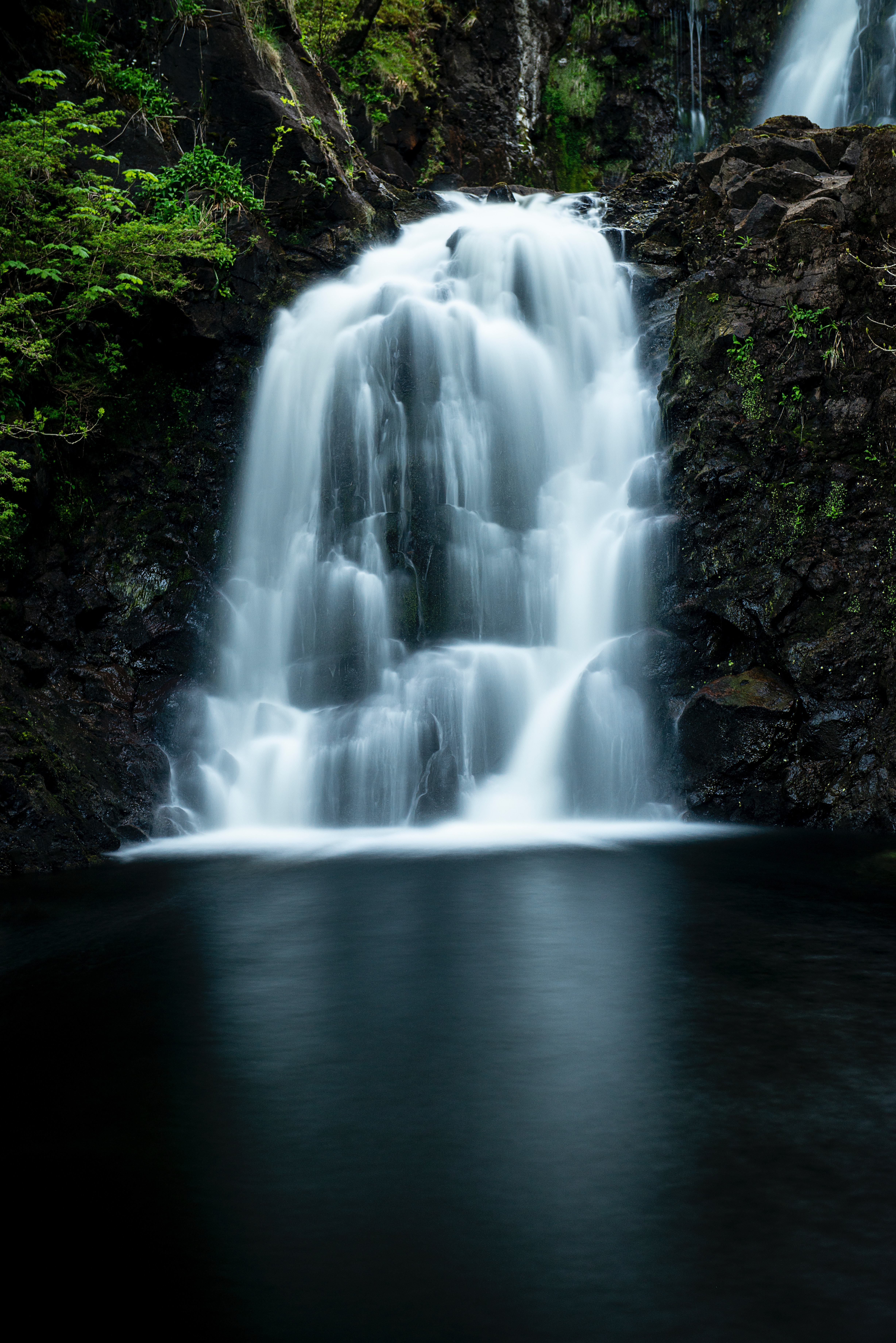 waterfall, nature, water, rivers, stones, break, precipice, flow Phone Background